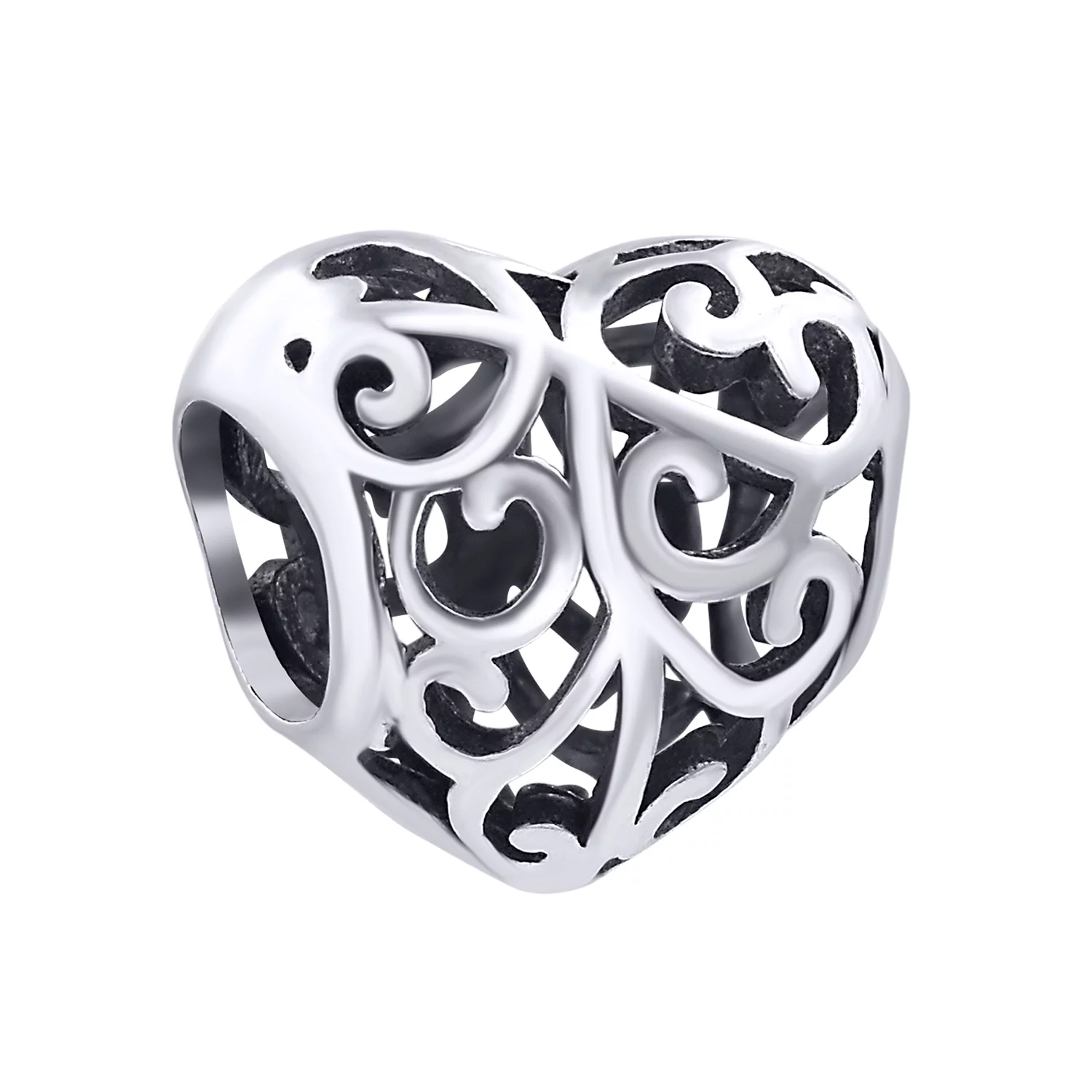 Шарм из серебра узорное Сердце. Артикул 7903/П5/711: цена, отзывы, фото – купить в интернет-магазине AURUM