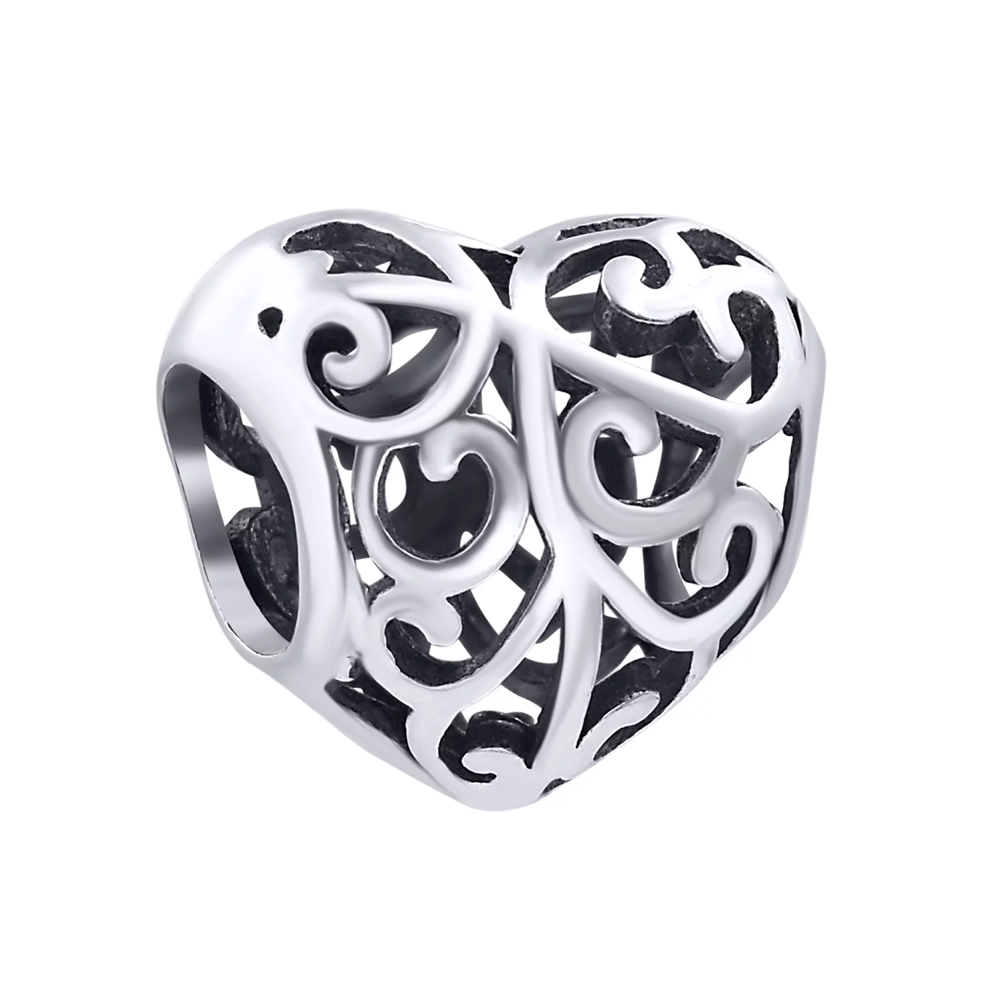Шарм из серебра узорное "Сердце" - 421701 – изображение 1