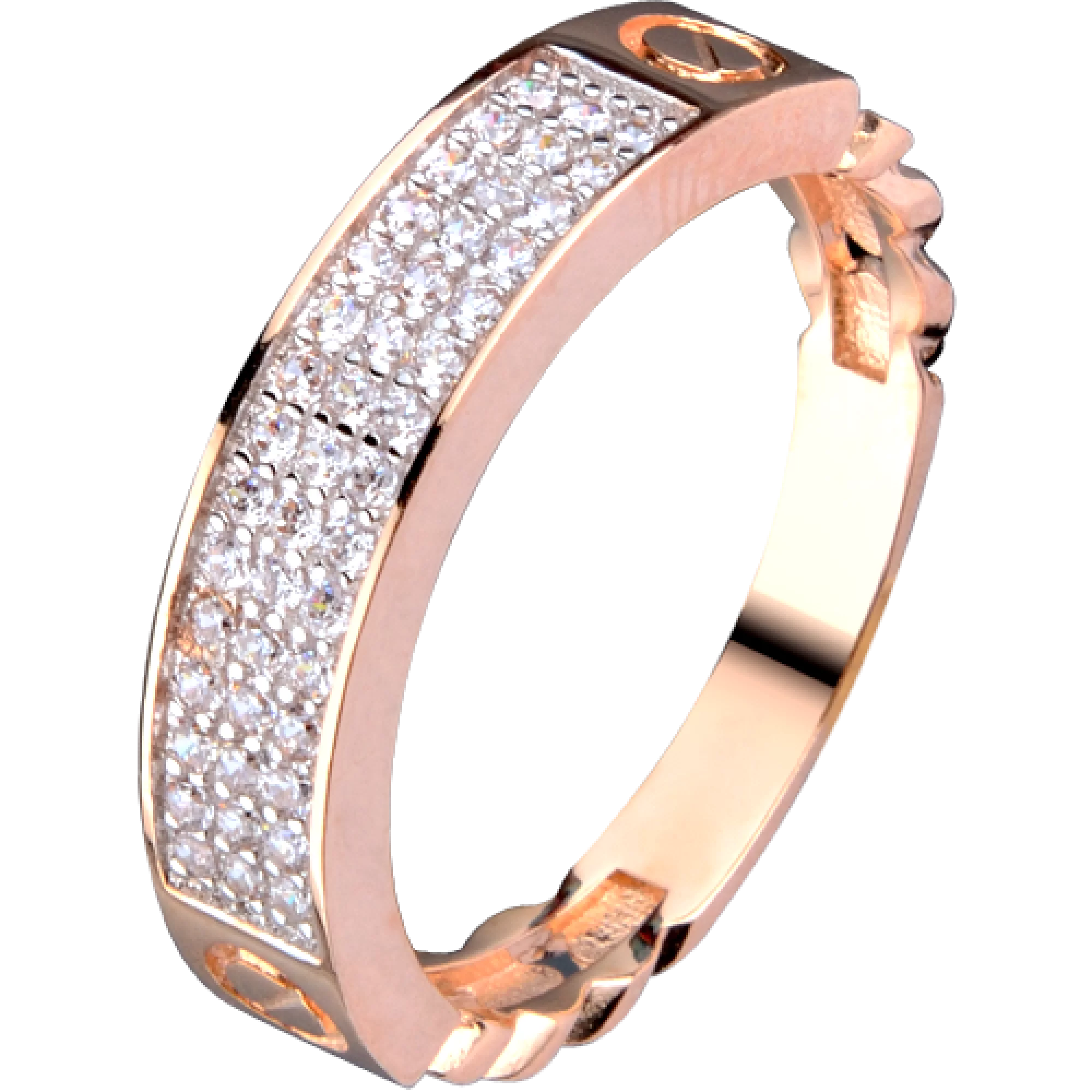 Золотое кольцо с цирконием - 559442 – изображение 1