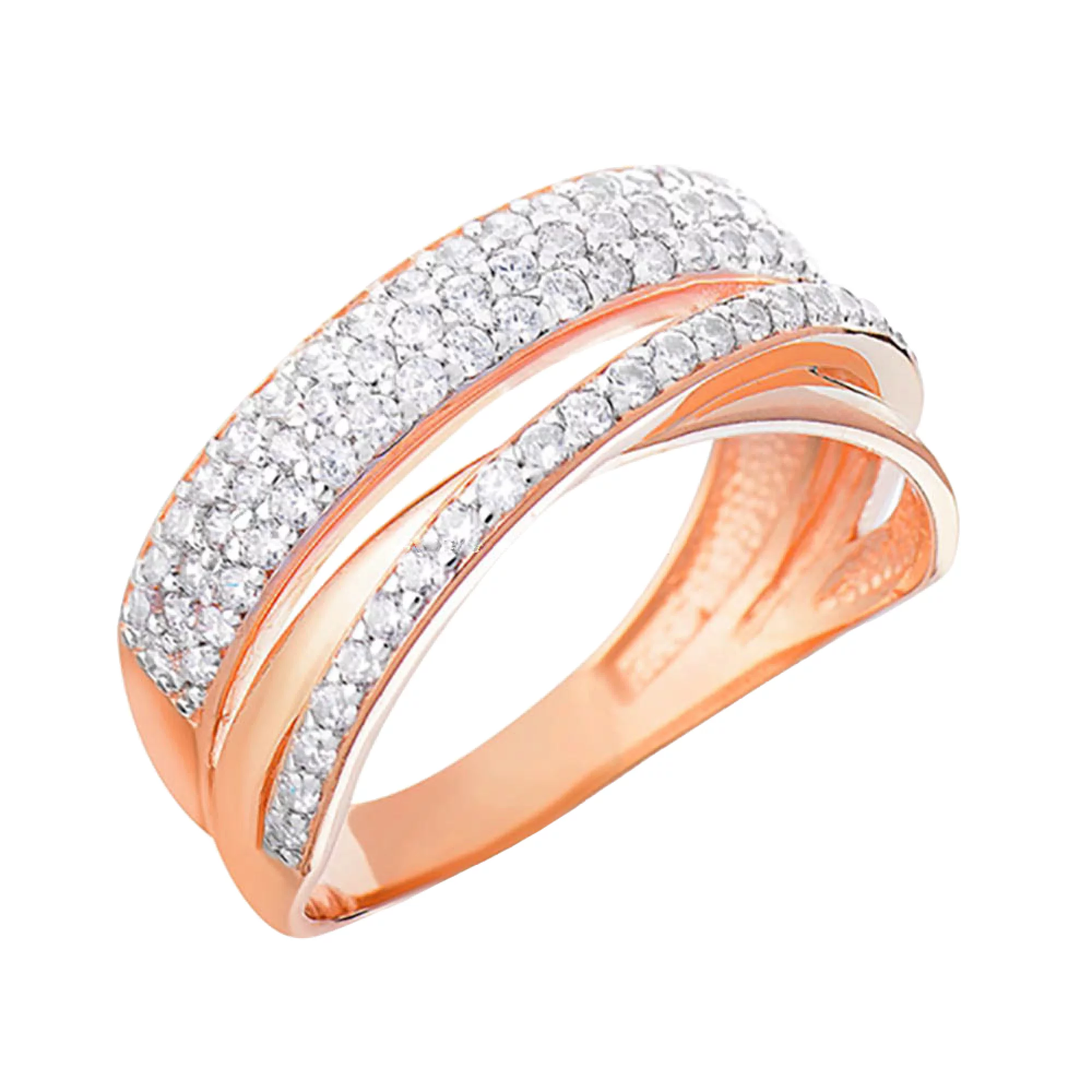 Золотое кольцо с фианитом - 569431 – изображение 1