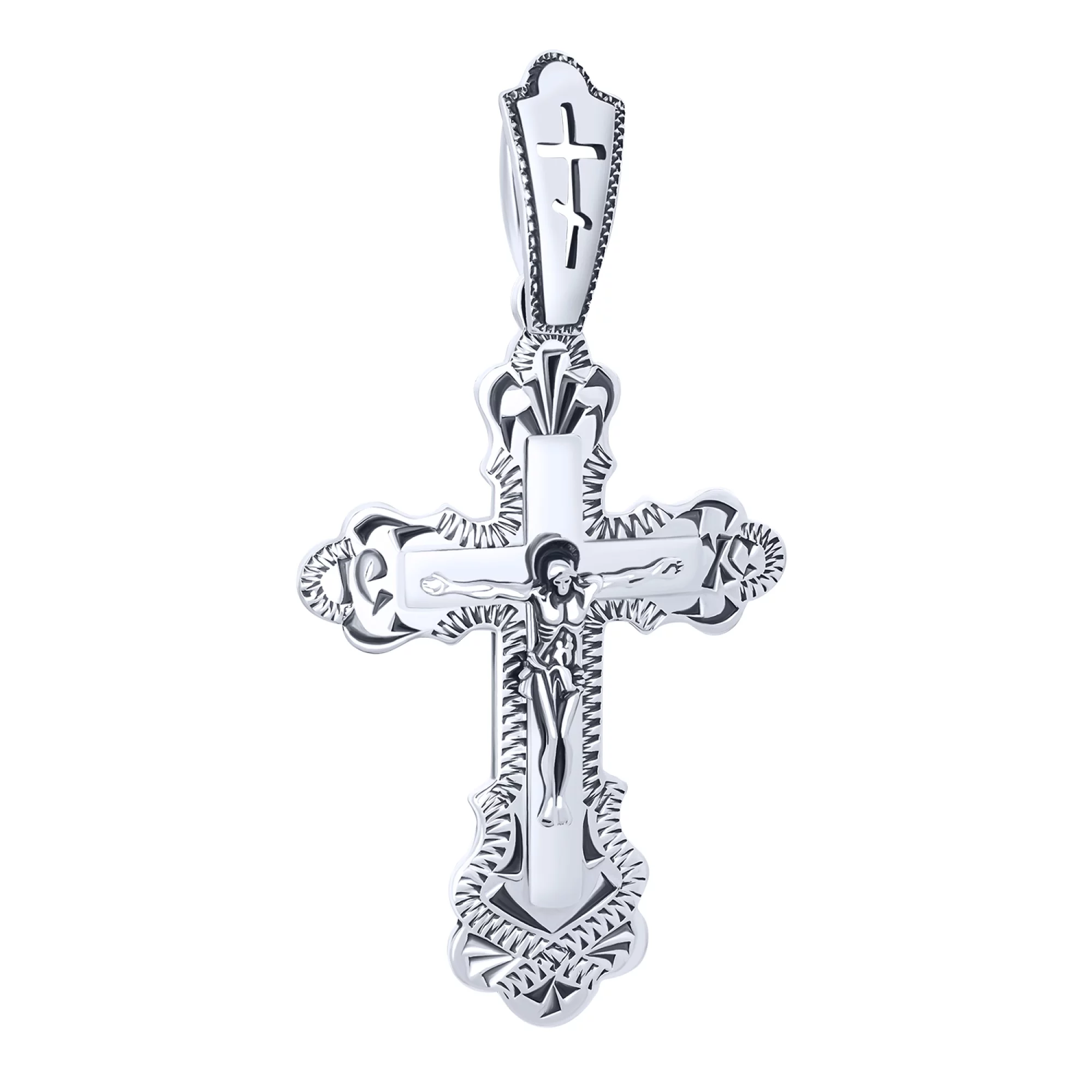 Срібний православний хрестик - 1680665 – зображення 1