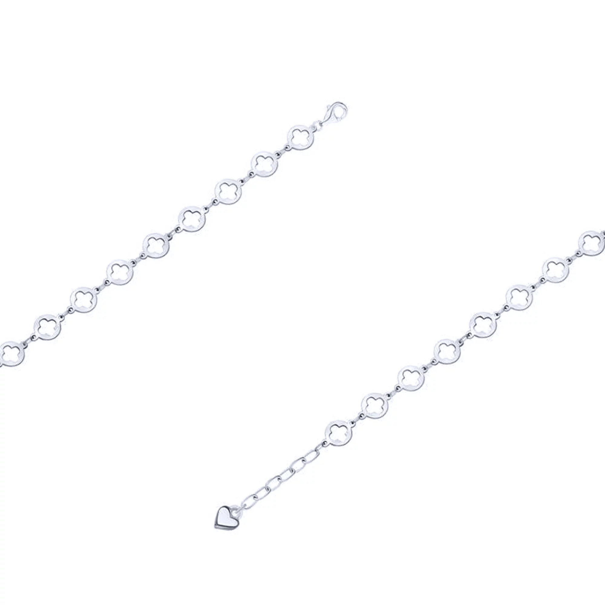 Браслет серебряный "Клевер" плетение якорь - 1618364 – изображение 1