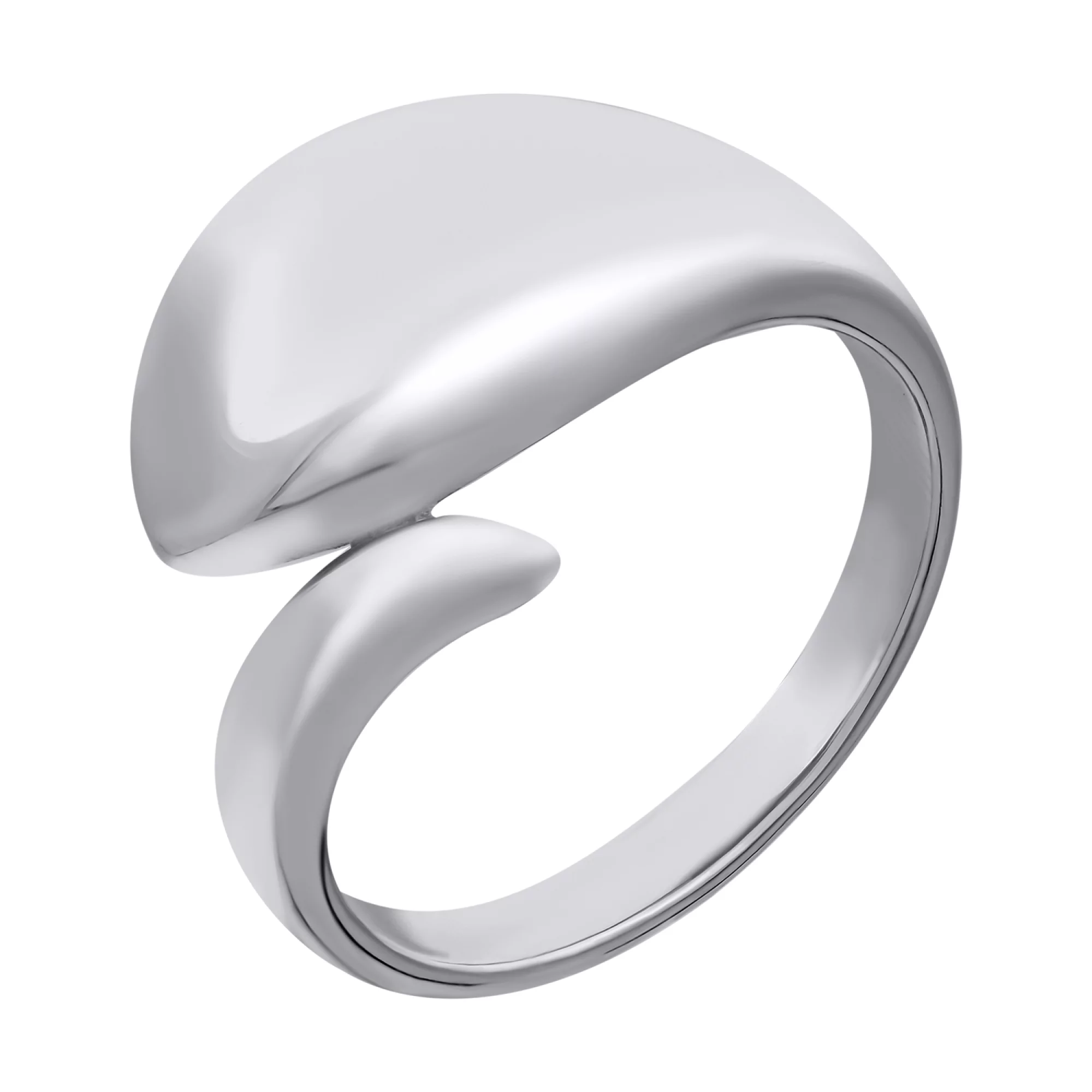 Кольцо серебряное с платиновым покрытием - 883347 – изображение 1