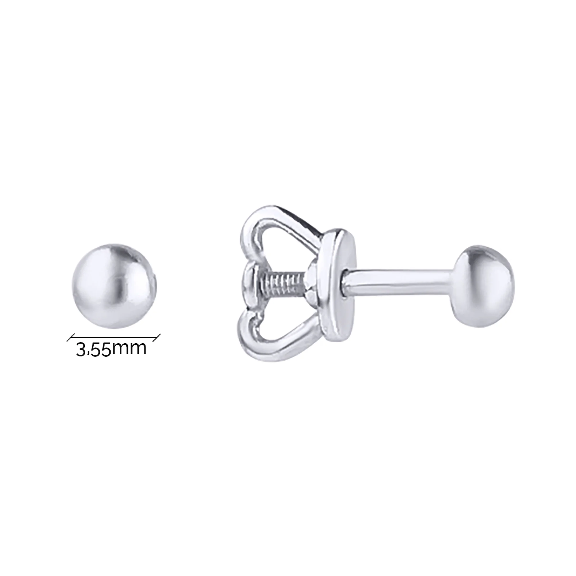 Серьги-гвоздики из белого золота - 798797 - 2