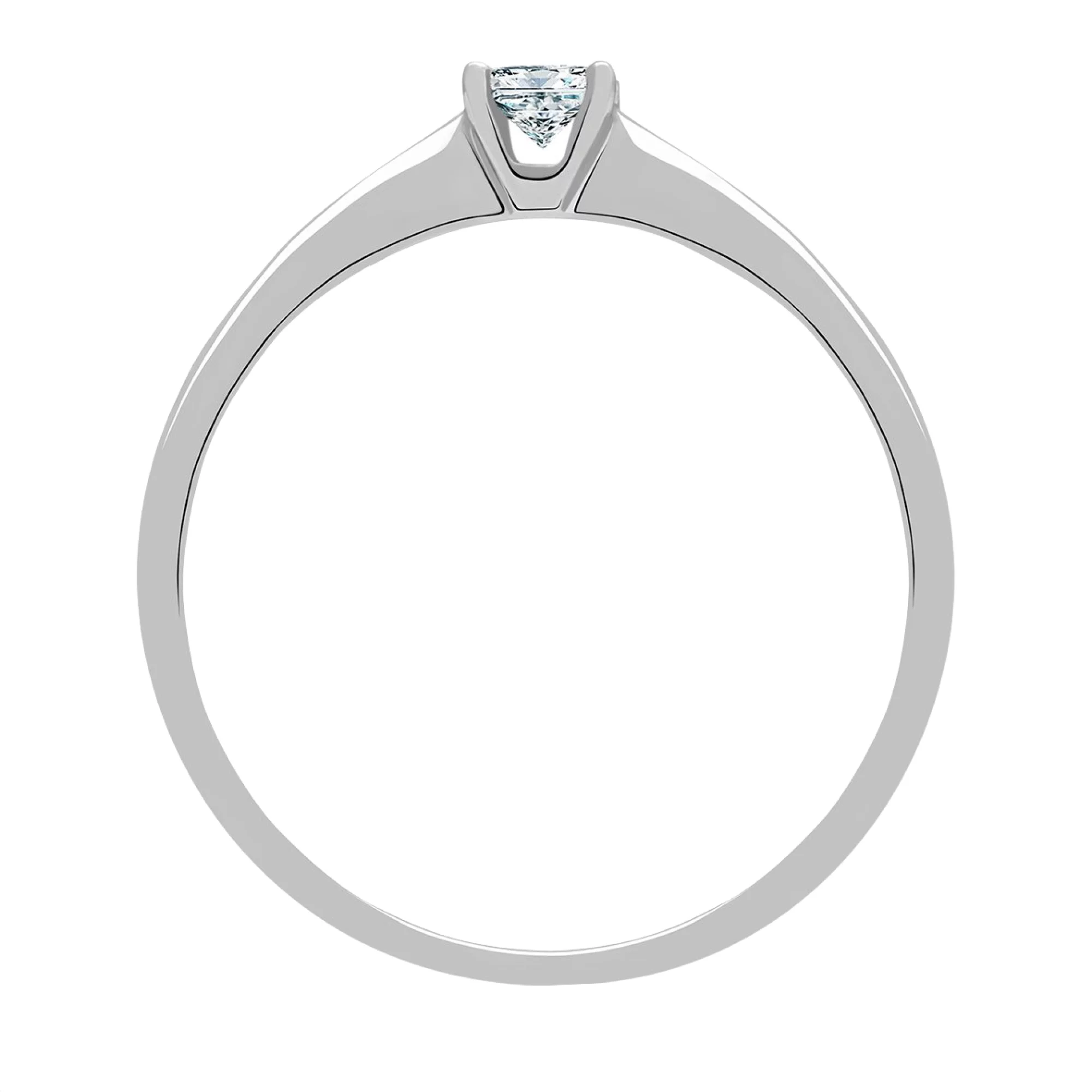 Кольцо из белого золота с бриллиантом - 961982 – изображение 2