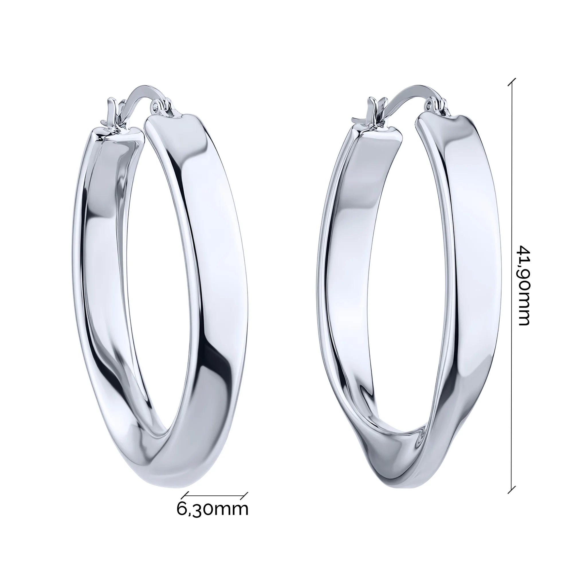 Серьги-кольца из серебра  - 2247652 - 3