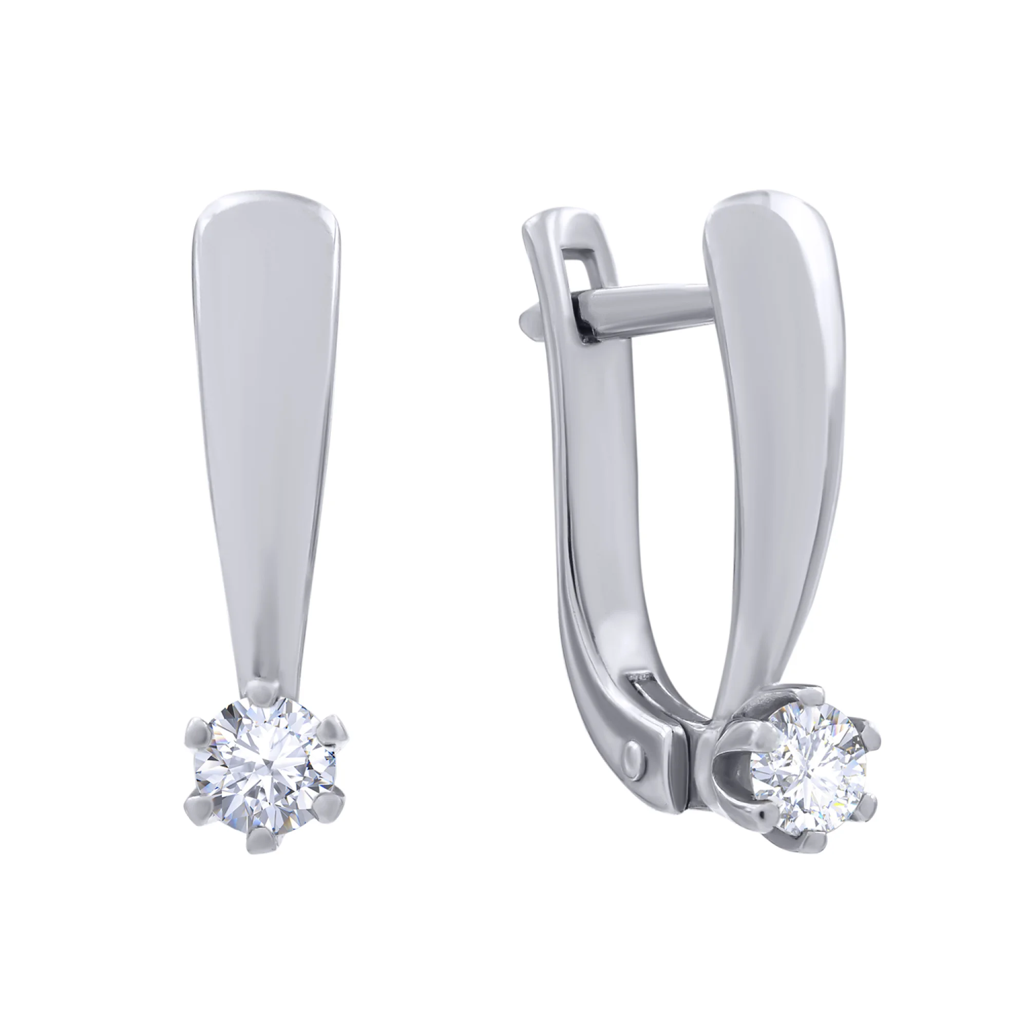 Серьги из белого золота с бриллиантами - 637708 - 1