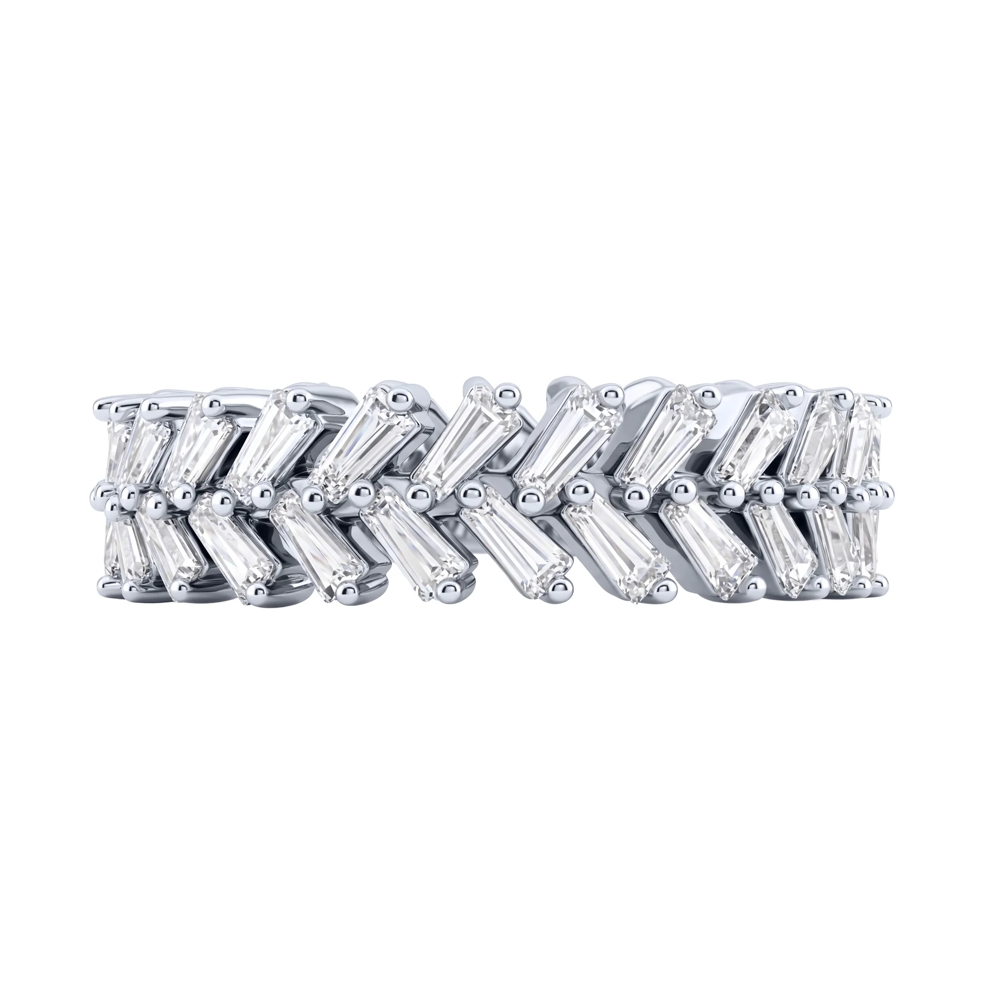 Серебряное кольцо "Колосок" с фианитами  - 2229244 - 2