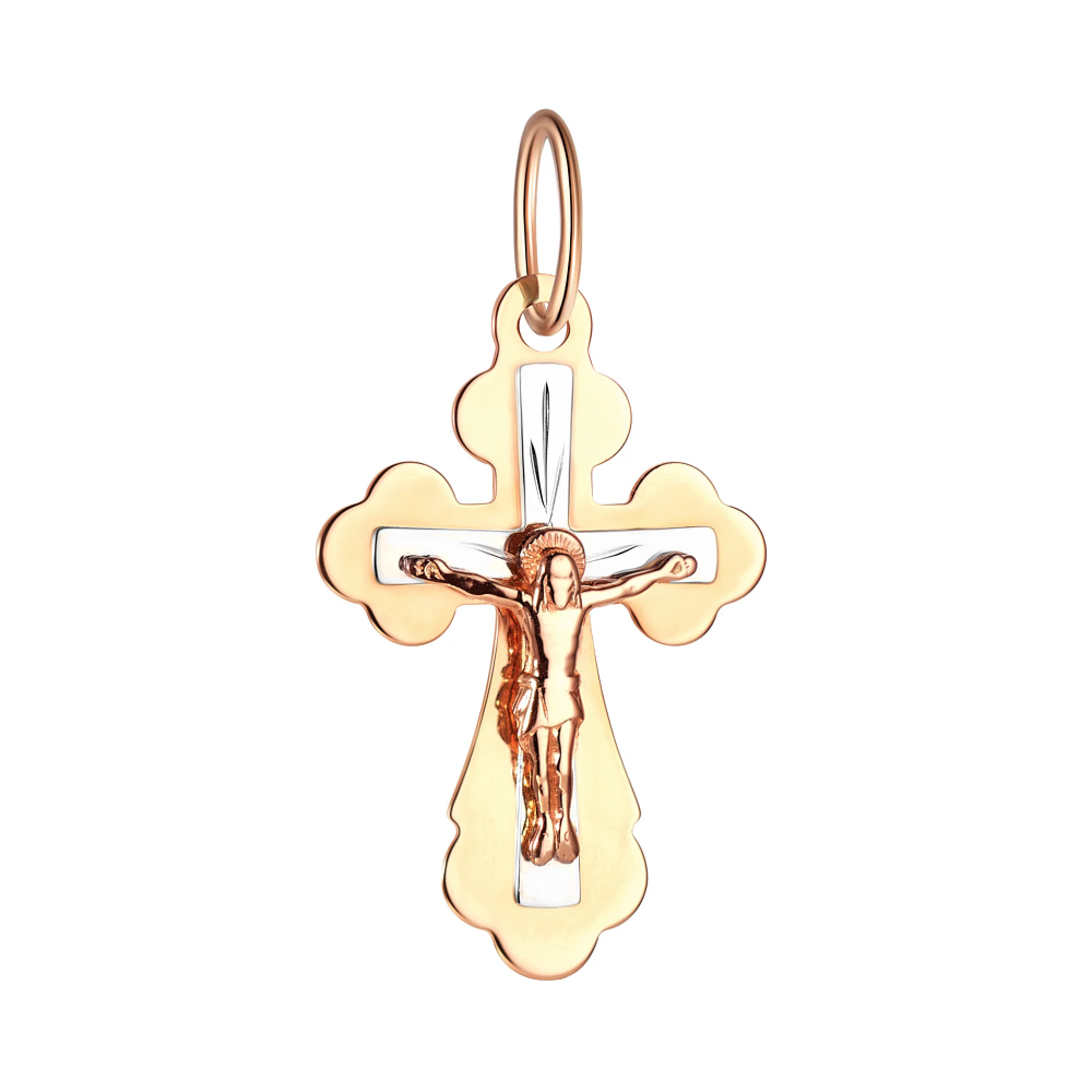 Крестик из комбинированого золота - 964559 – изображение 1