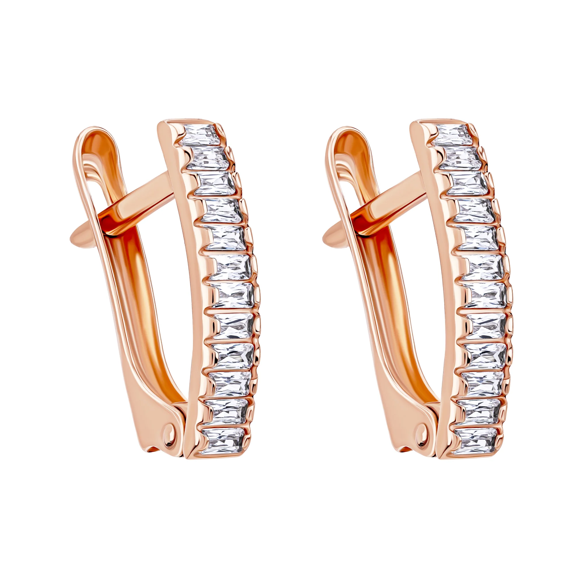 Серьги из красного золота с фианитами - 1992470 - 3