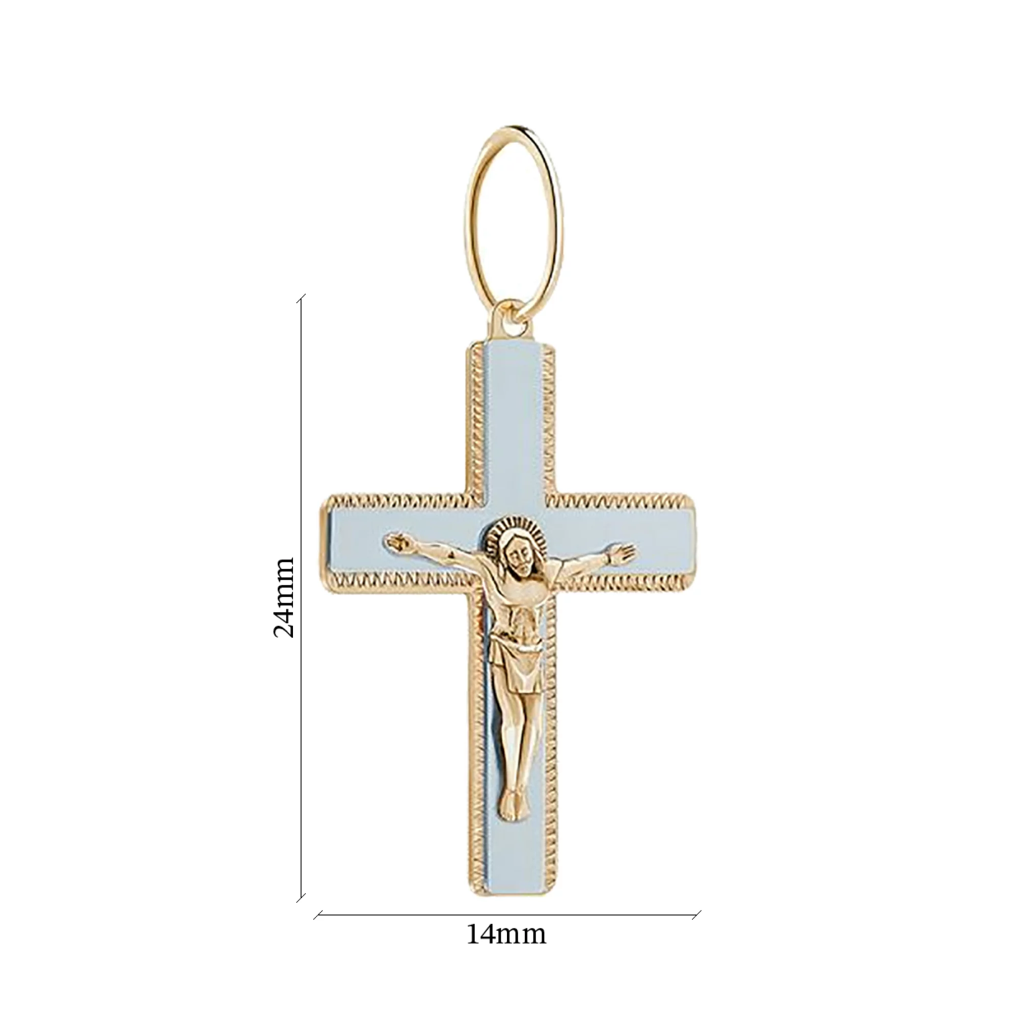 Крестик из комбинированного золота - 375516 – изображение 3