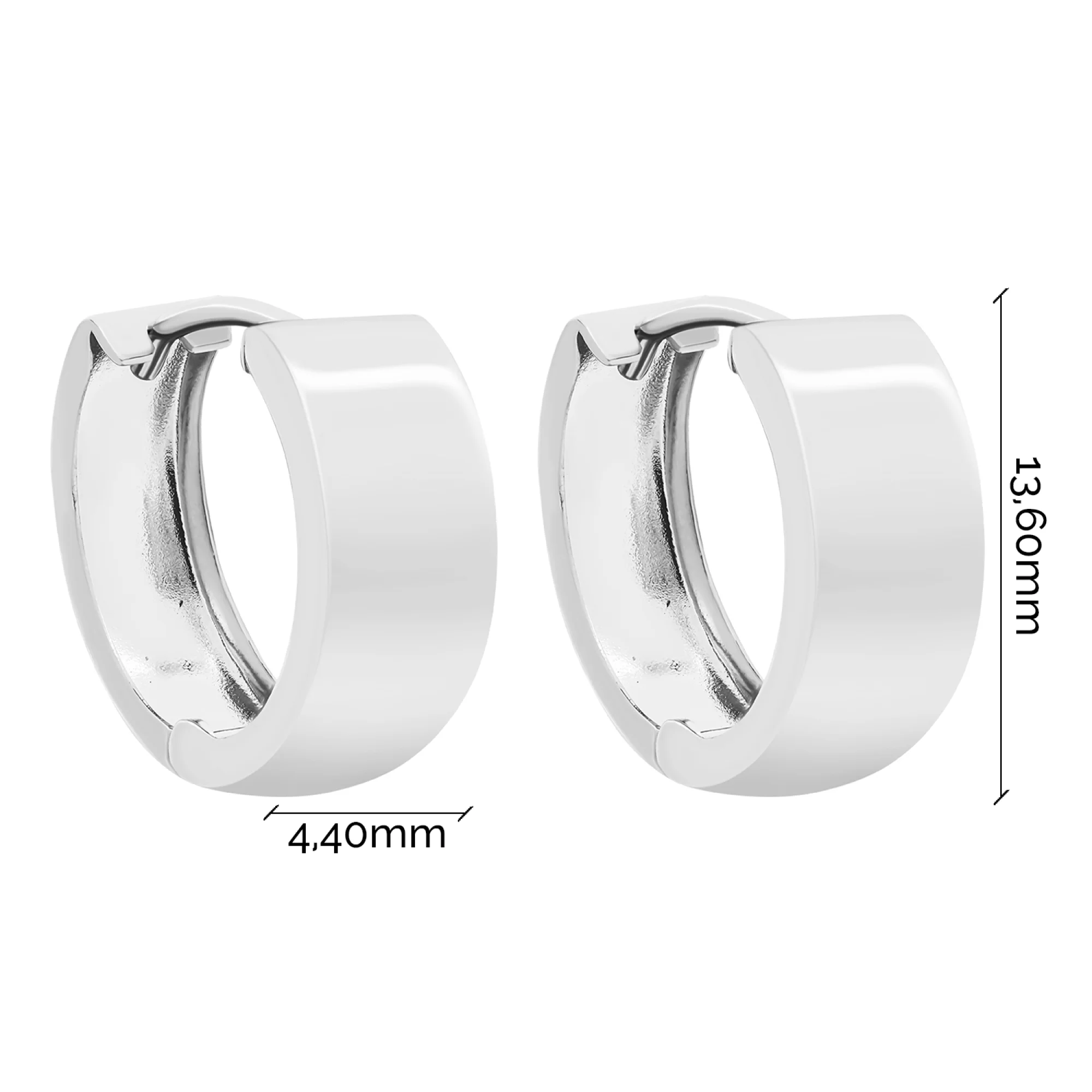 Сережки-кільця в білому золоті - 1542051 - 2