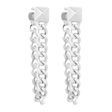 Сережки-гвоздики зі срібла з підвіскою "Ланцюжки" - 1543514