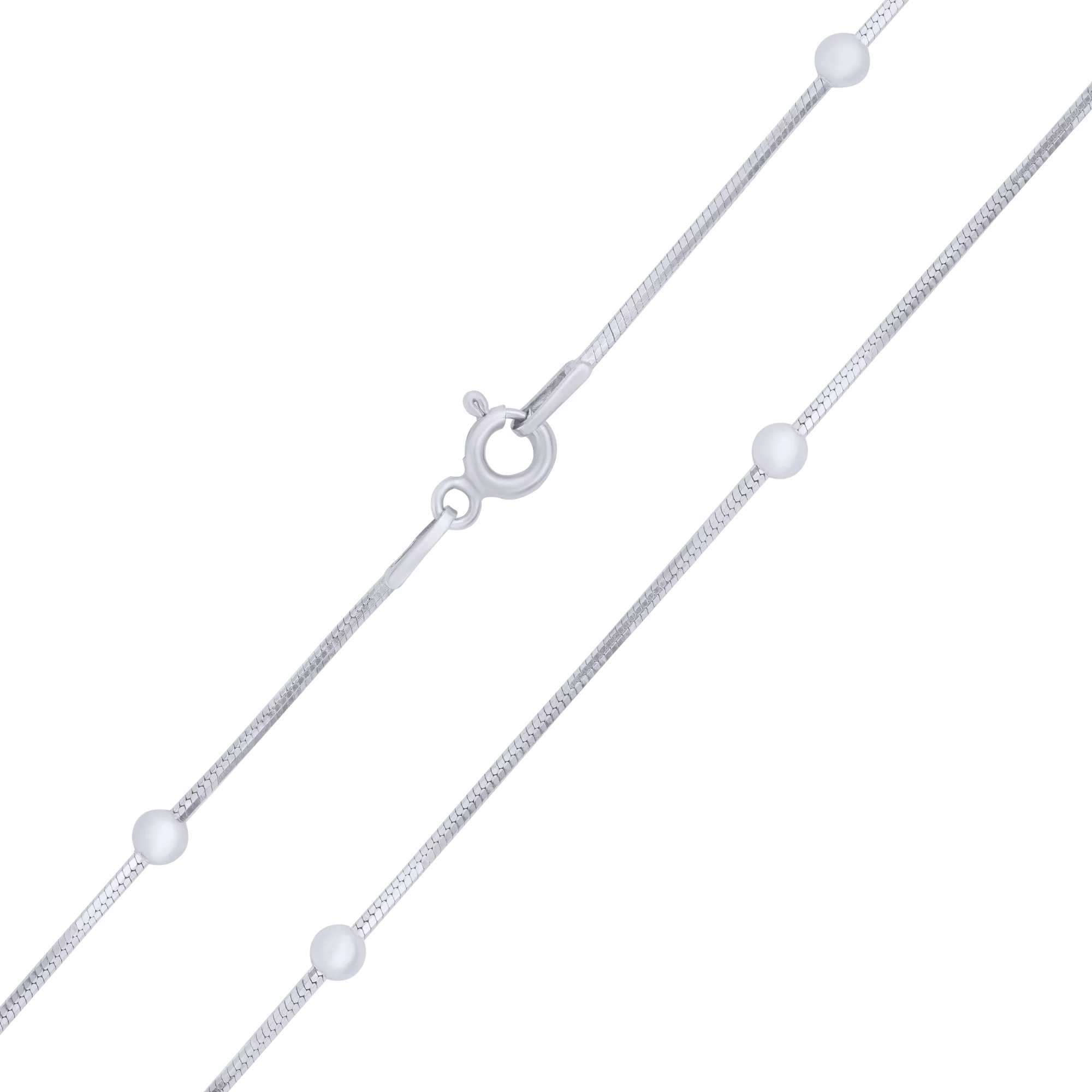 Ланцюжок зі срібла з кульками плетіння снейк - 1685541 – зображення 1