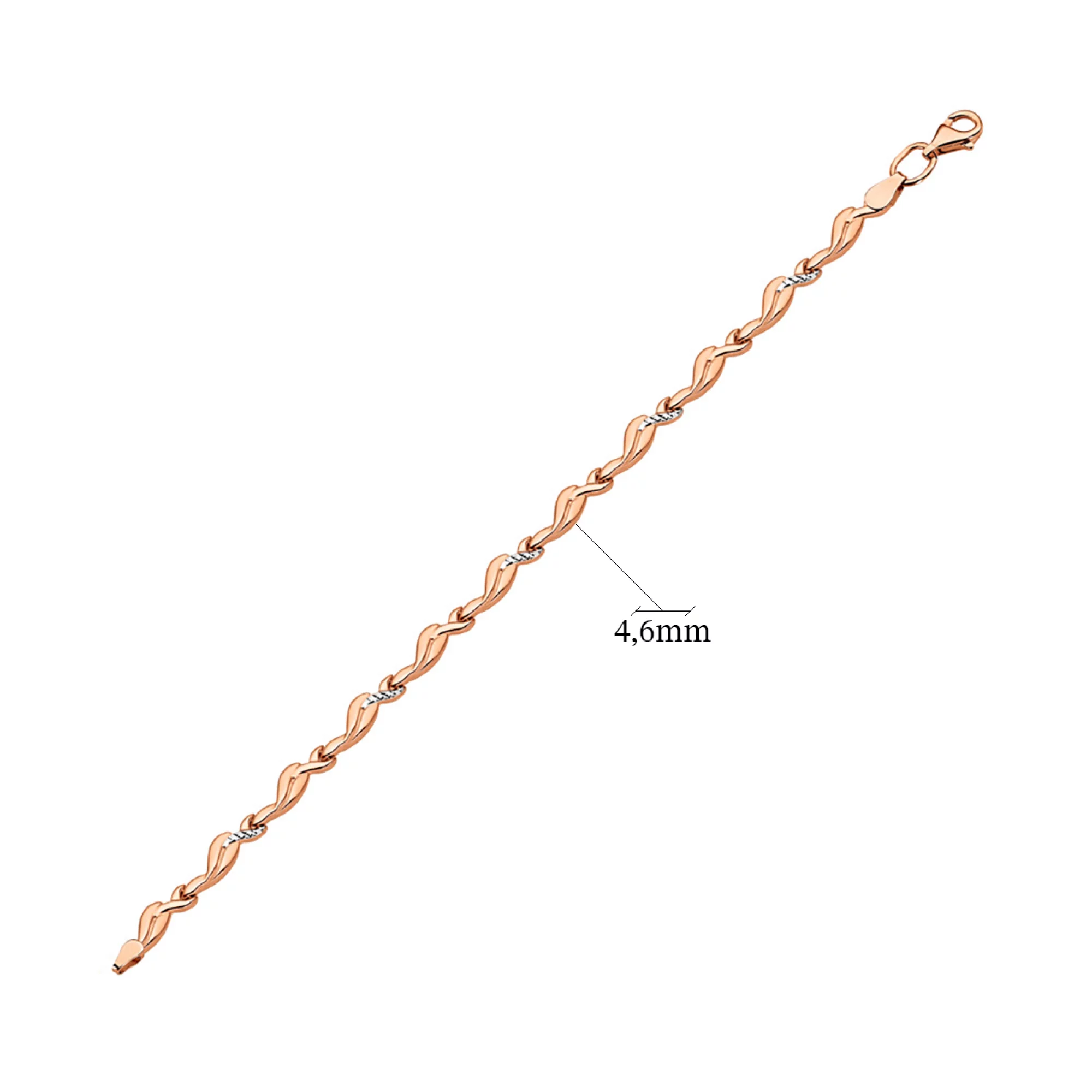 Браслет из комбинированного золота плетение ролекс - 1071794 – изображение 3
