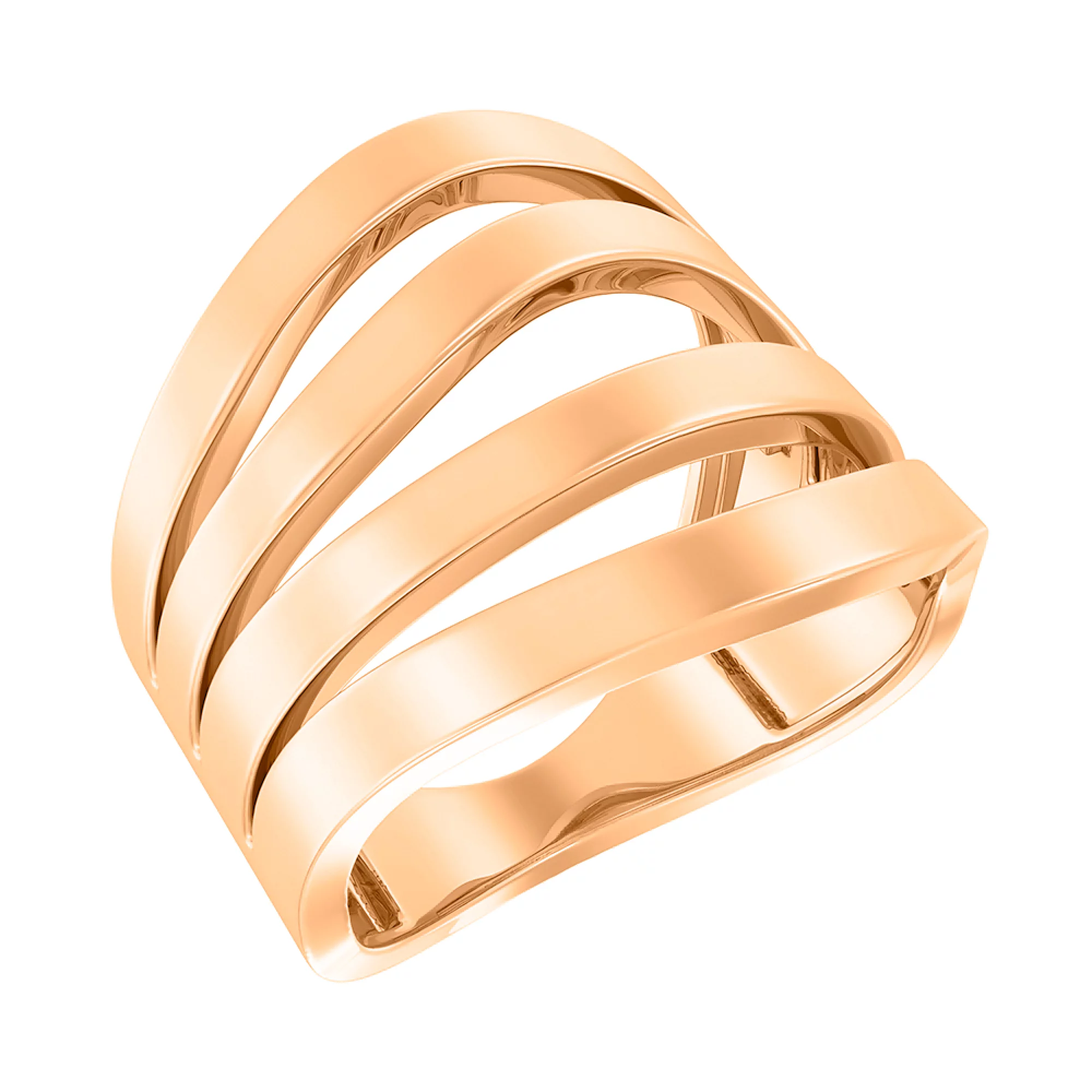 Широкое кольцо из красного золота - 1450800 – изображение 1