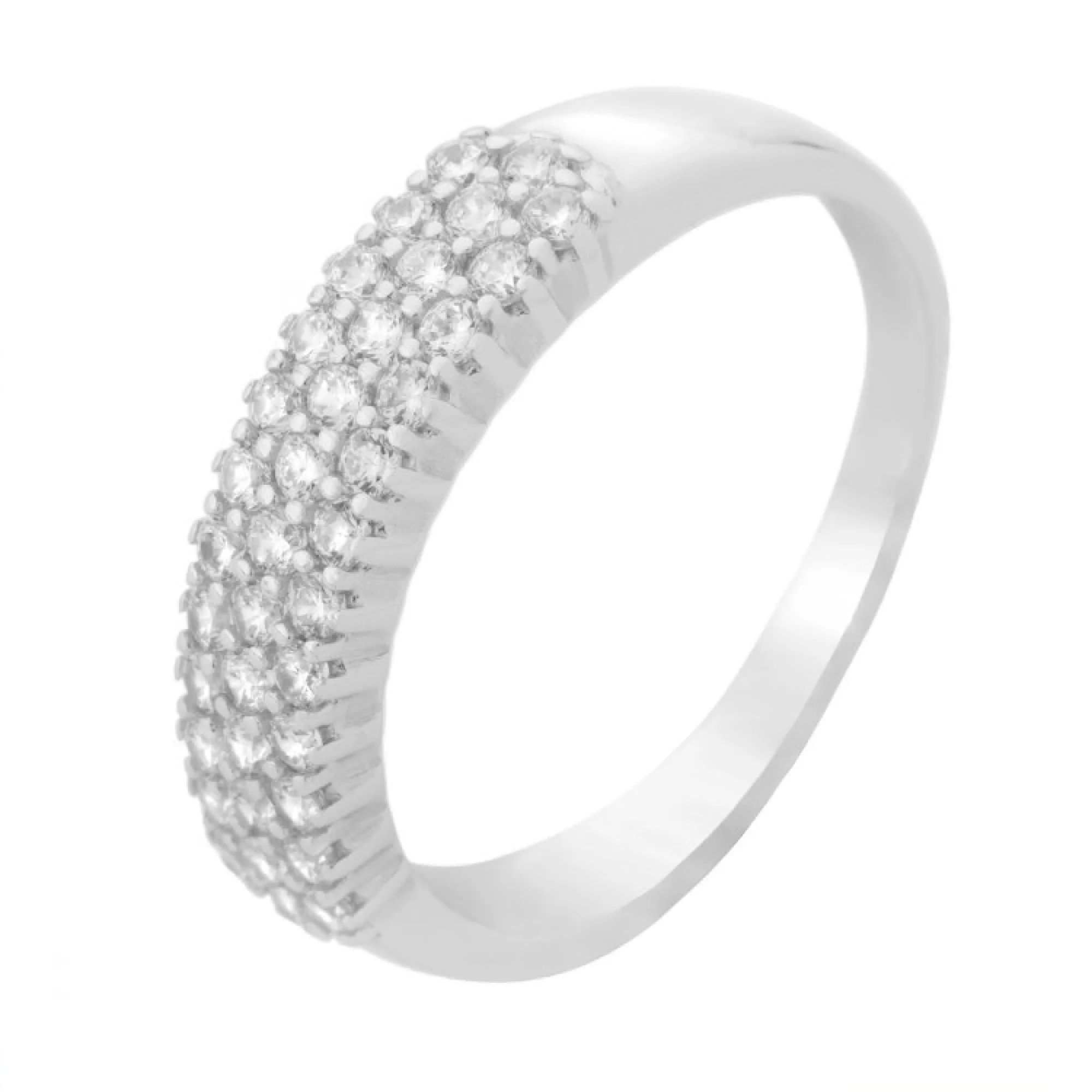 Серебряное кольцо с фианитами - 547265 - 1
