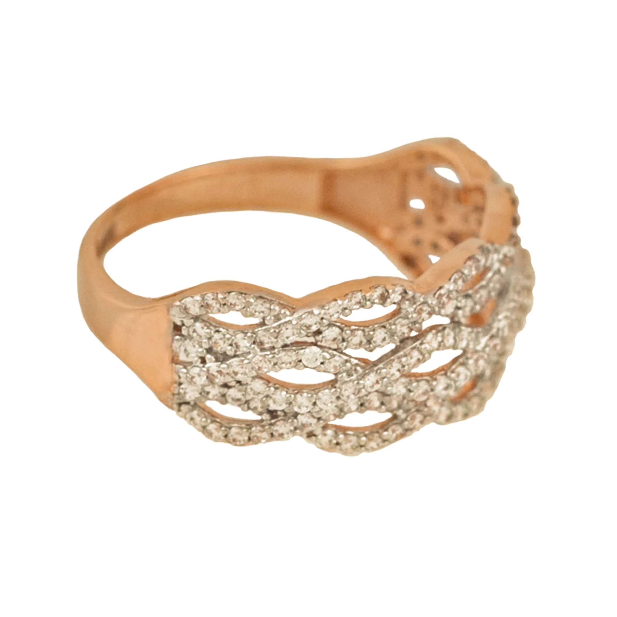 Золотое кольцо с фианитом - 521839 – изображение 2