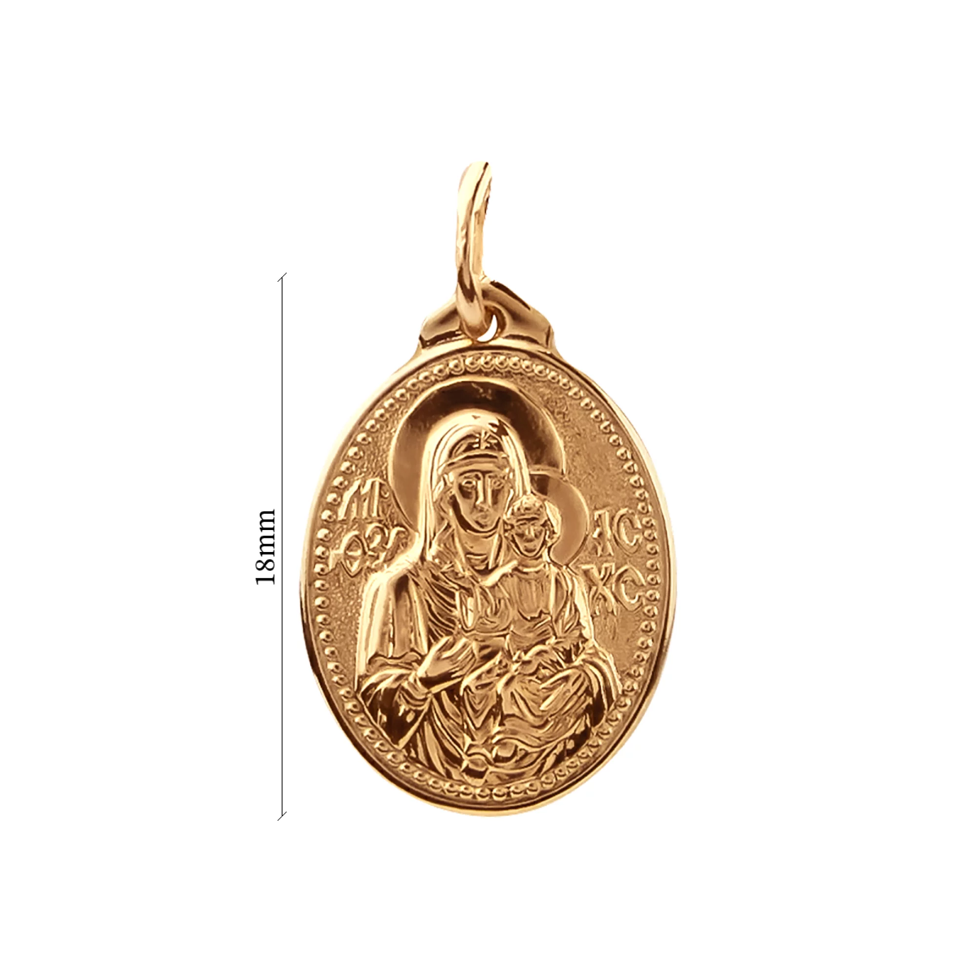 Ладанка из красного золота Божья матерь "Казанская" - 366958 – изображение 2
