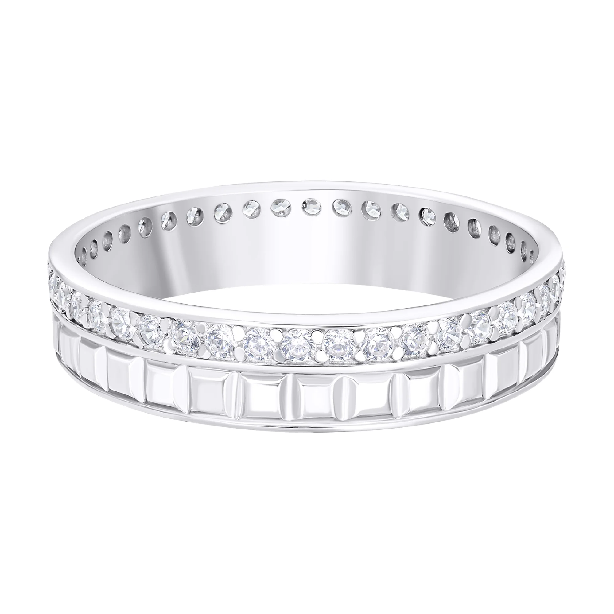 Серебряное кольцо с фианитами - 1549900 - 2