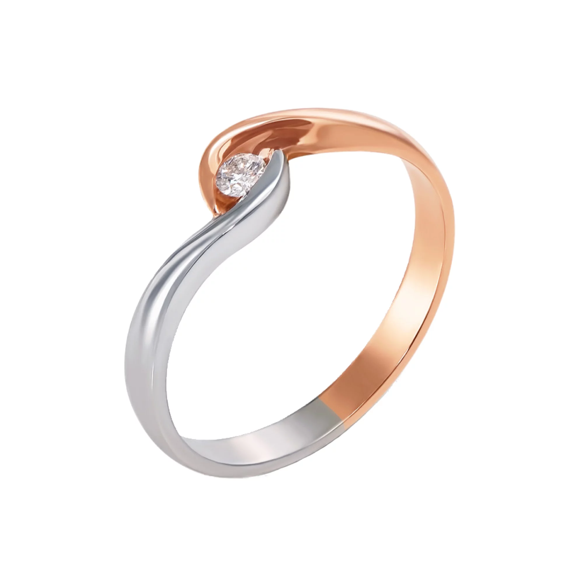 Золотое кольцо с бриллиантом - 474302 – изображение 1