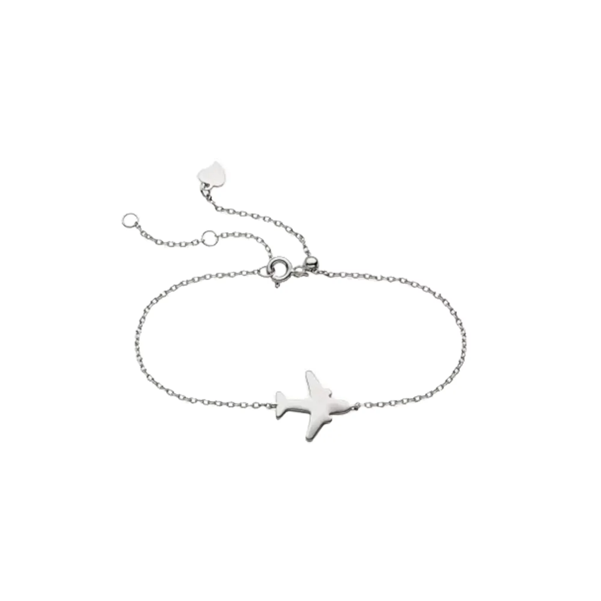 Срібний браслет "Літак" у плетінні якір - 1346797 – зображення 1