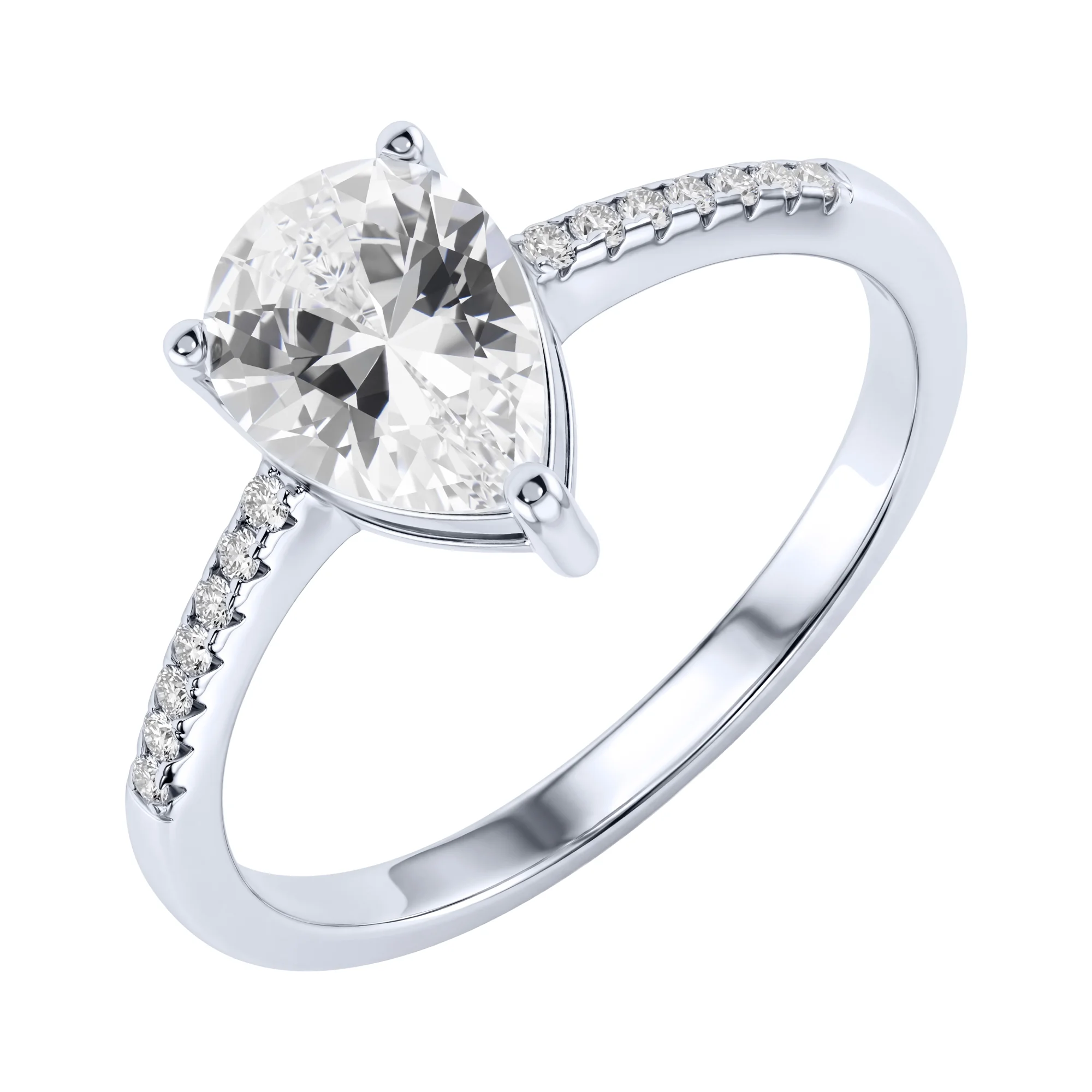 Серебряное кольцо с фианитами - 2287911 - 1