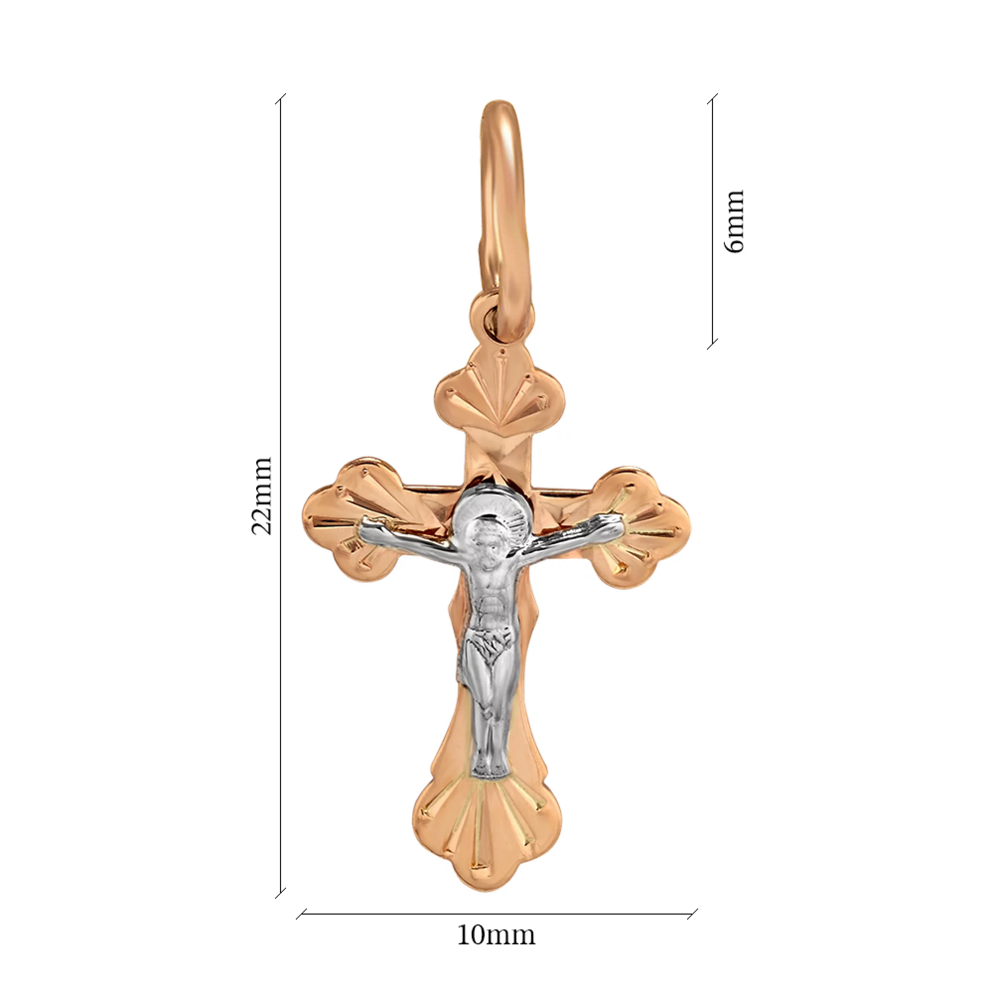 Крест из комбинированого золота  - 1434765 – изображение 2