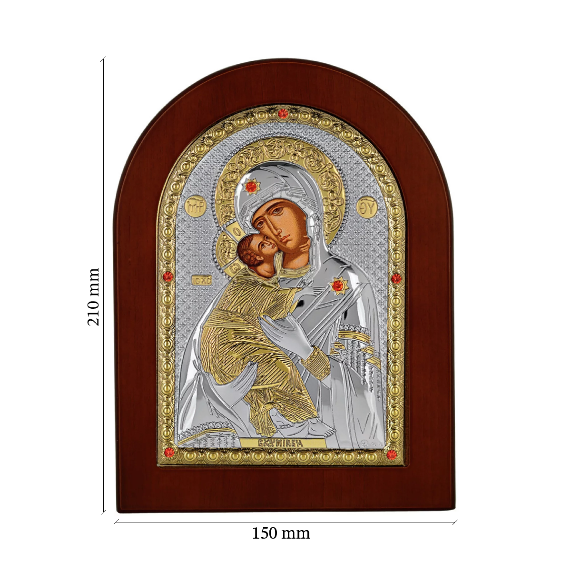 Икона Богородица "Владимирская". Размер 15x21 см - 413370 – изображение 3