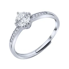 Белое серебрянное кольцо с фианитами - 2001788