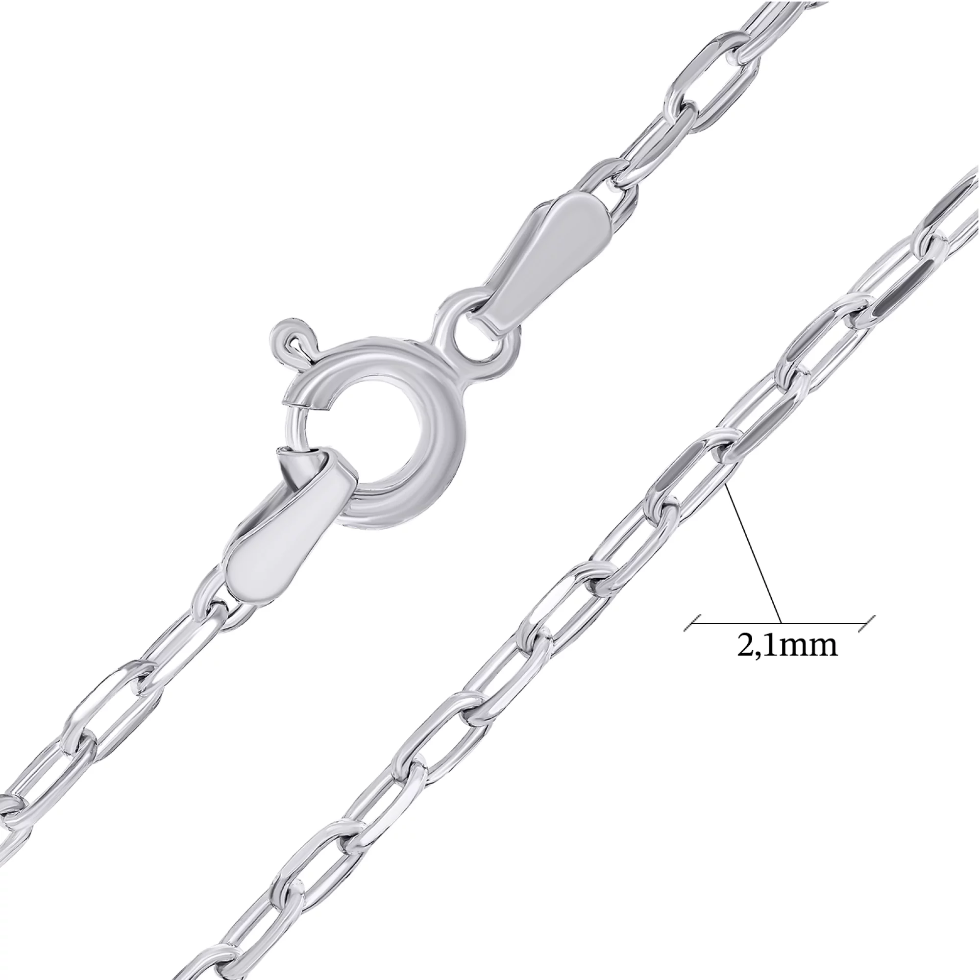Ланцюжок срібний з родіюванням якірне плетіння - 1548247 – зображення 2