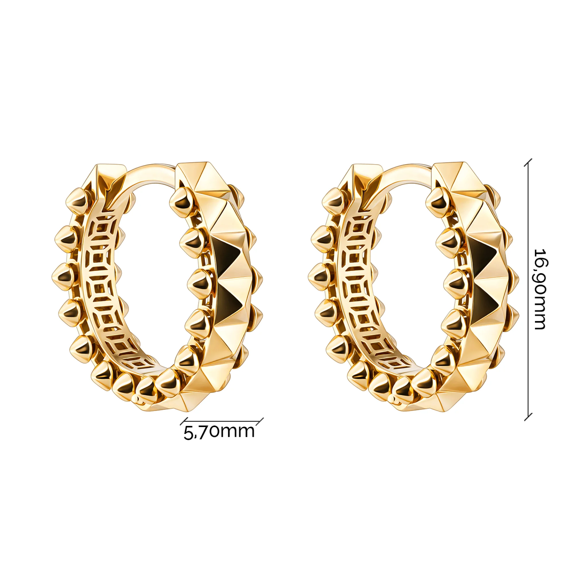 Сережки-кільця із жовтого золота - 2133665 - 3
