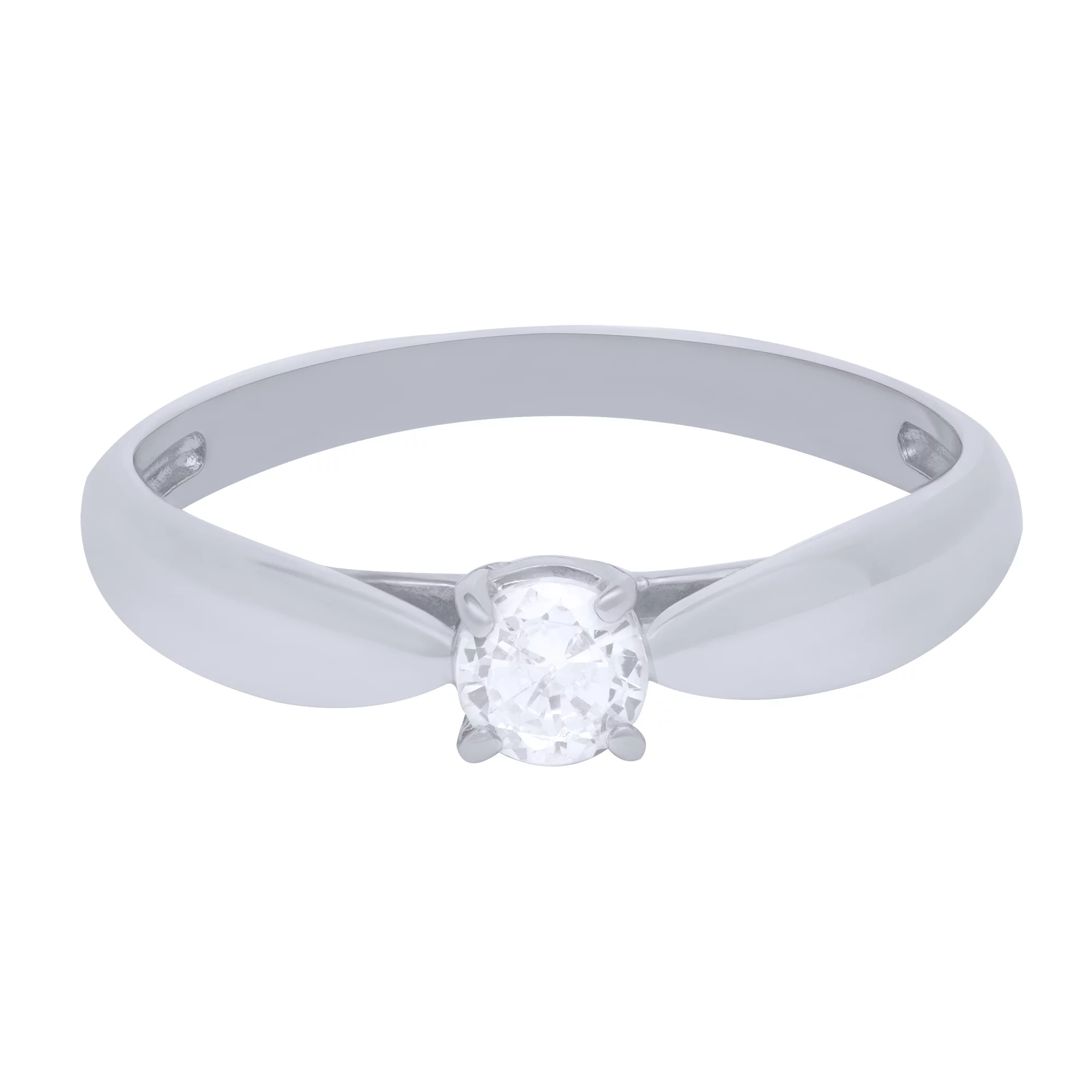 Серебряное помолвочное кольцо с фианитом - 1682987 – изображение 2