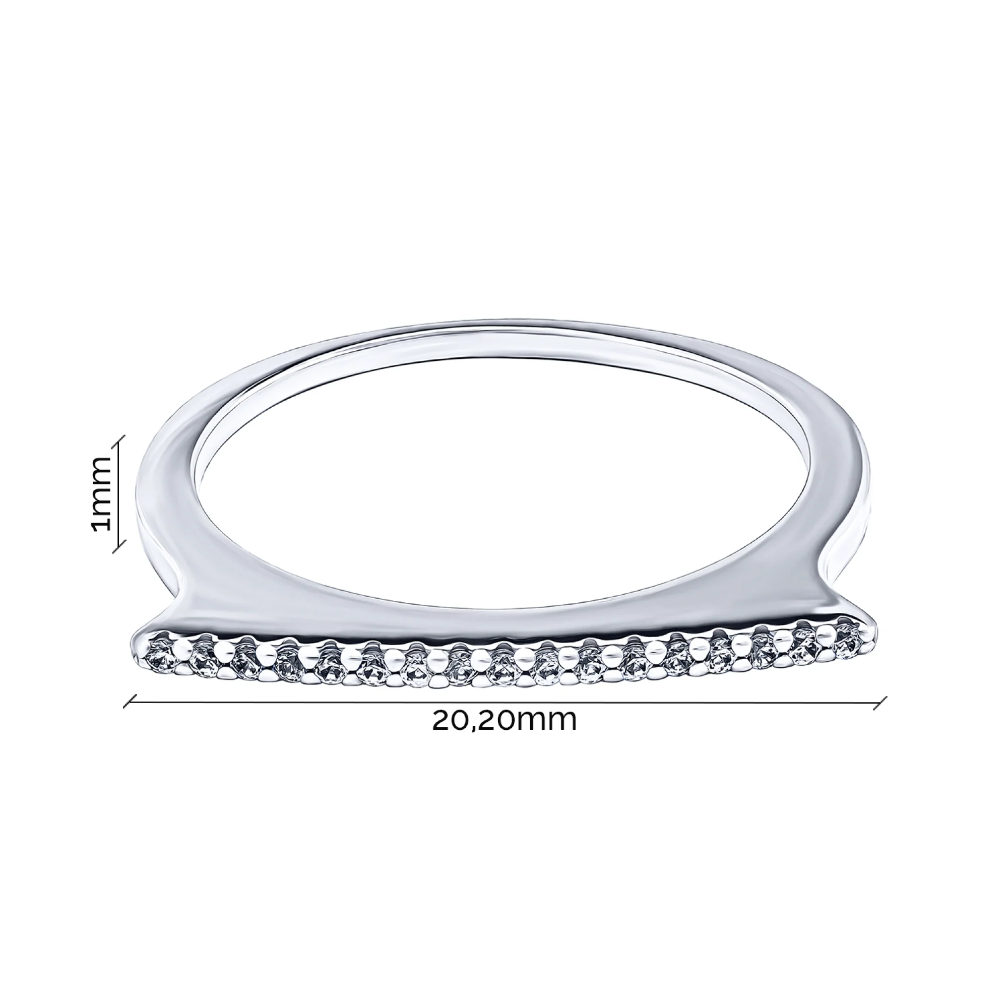 Серебряное кольцо с фианитами - 2086961 - 3