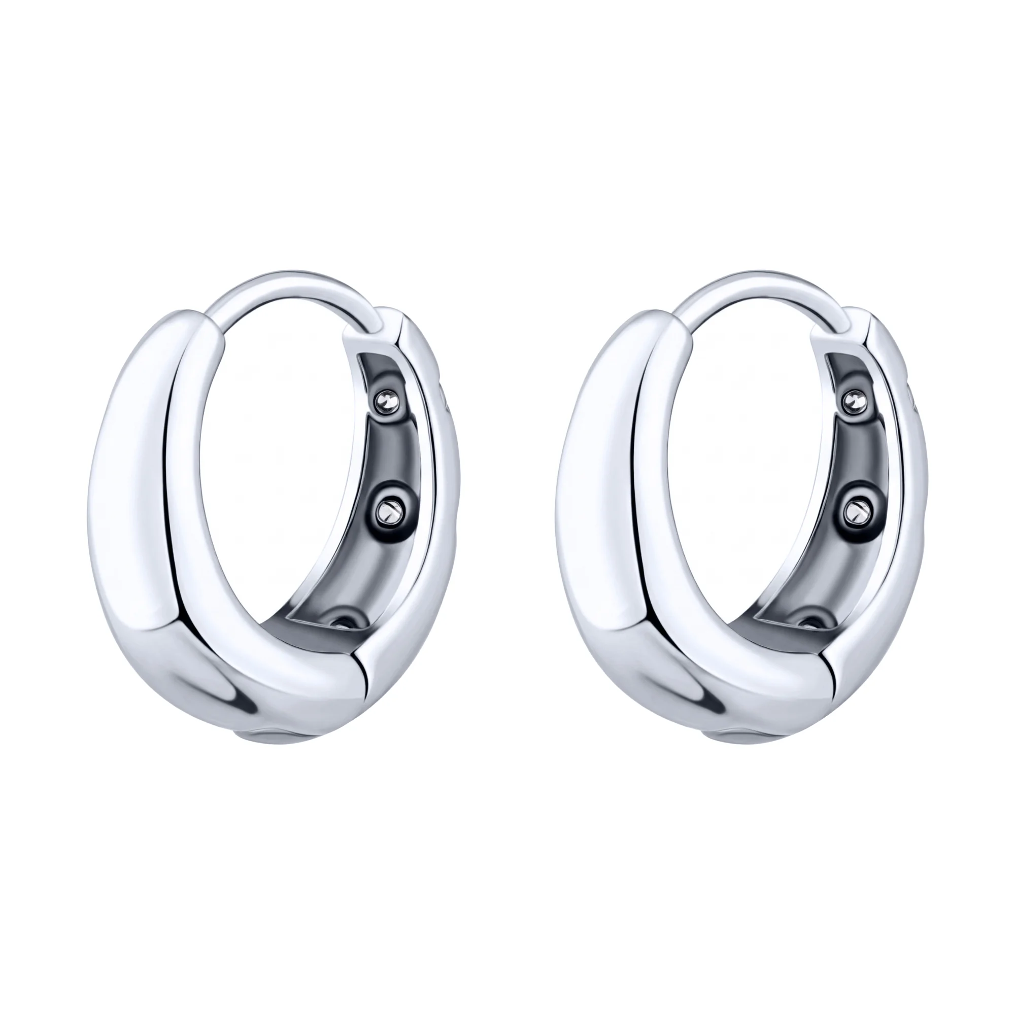 Серьги-кольца из серебра с фианитами - 2194656 - 2