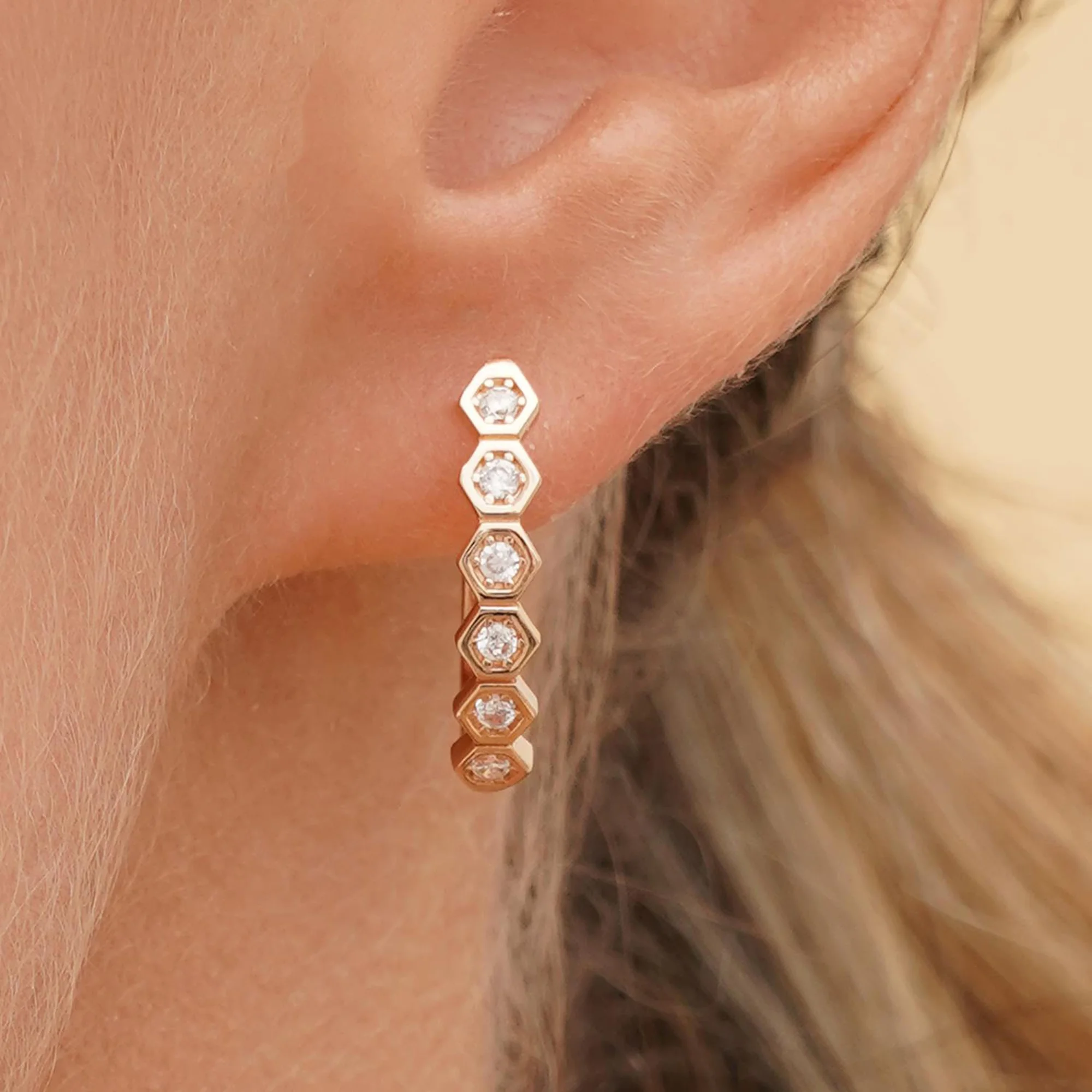 Серьги из красного золота с фианитами - 1504798 - 1