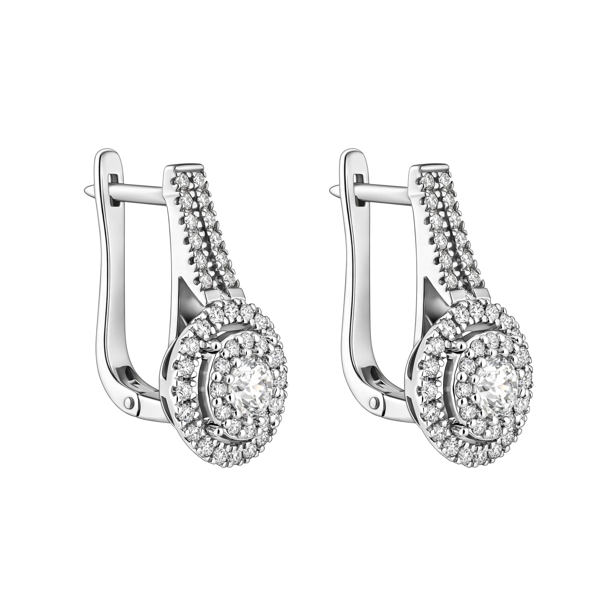 Серьги с бриллиантами в белом золоте - 2182692 - 1