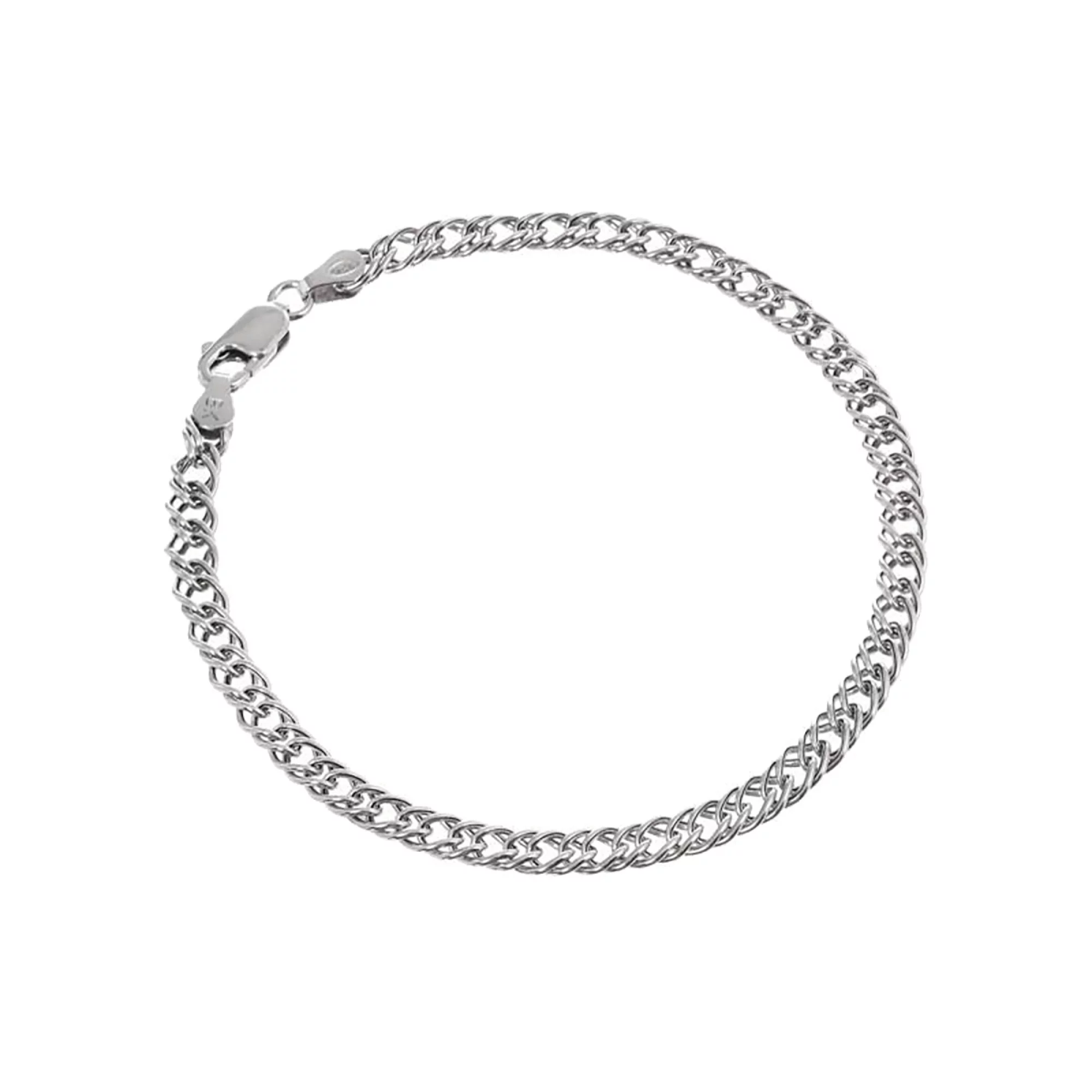 Серебряный браслет плетение двойной ромб - 1668945 – изображение 1