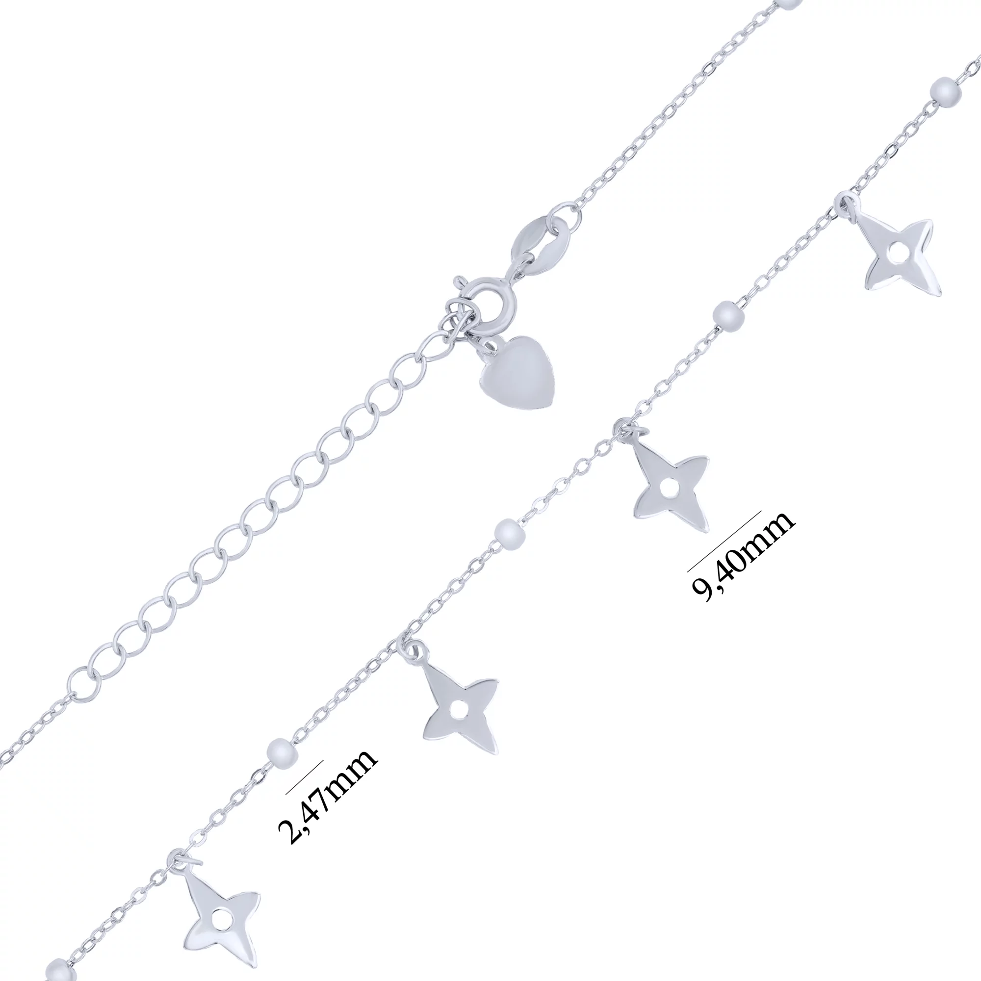 Срібне кольє з підвісками якірне плетіння - 1714629 – зображення 3