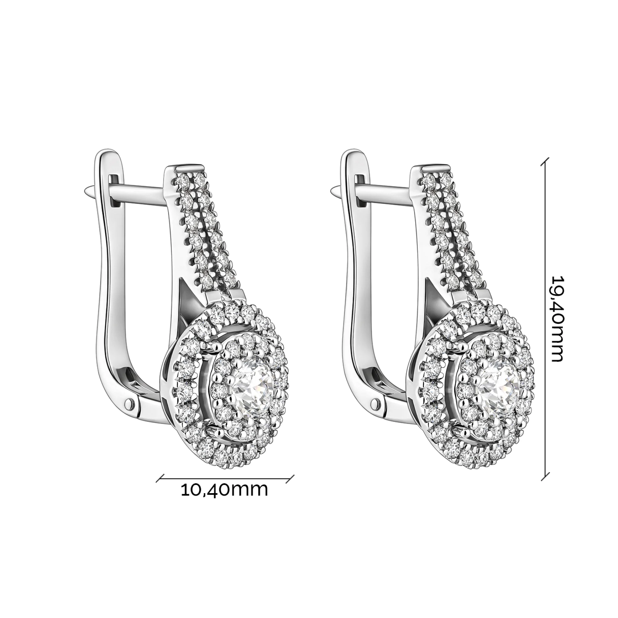 Серьги с бриллиантами в белом золоте - 2182692 - 3
