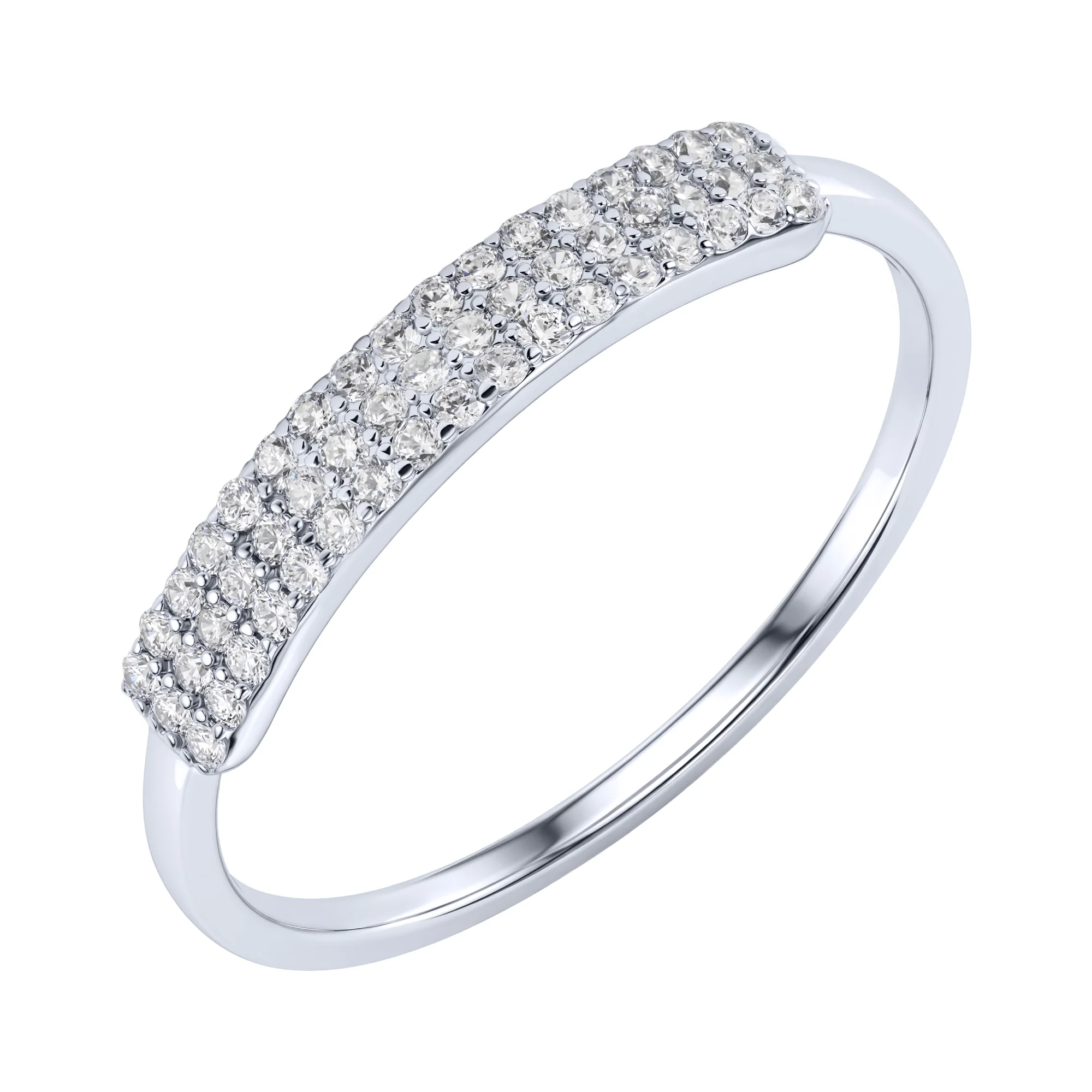Серебряное кольцо с фианитами - 2289419 - 1