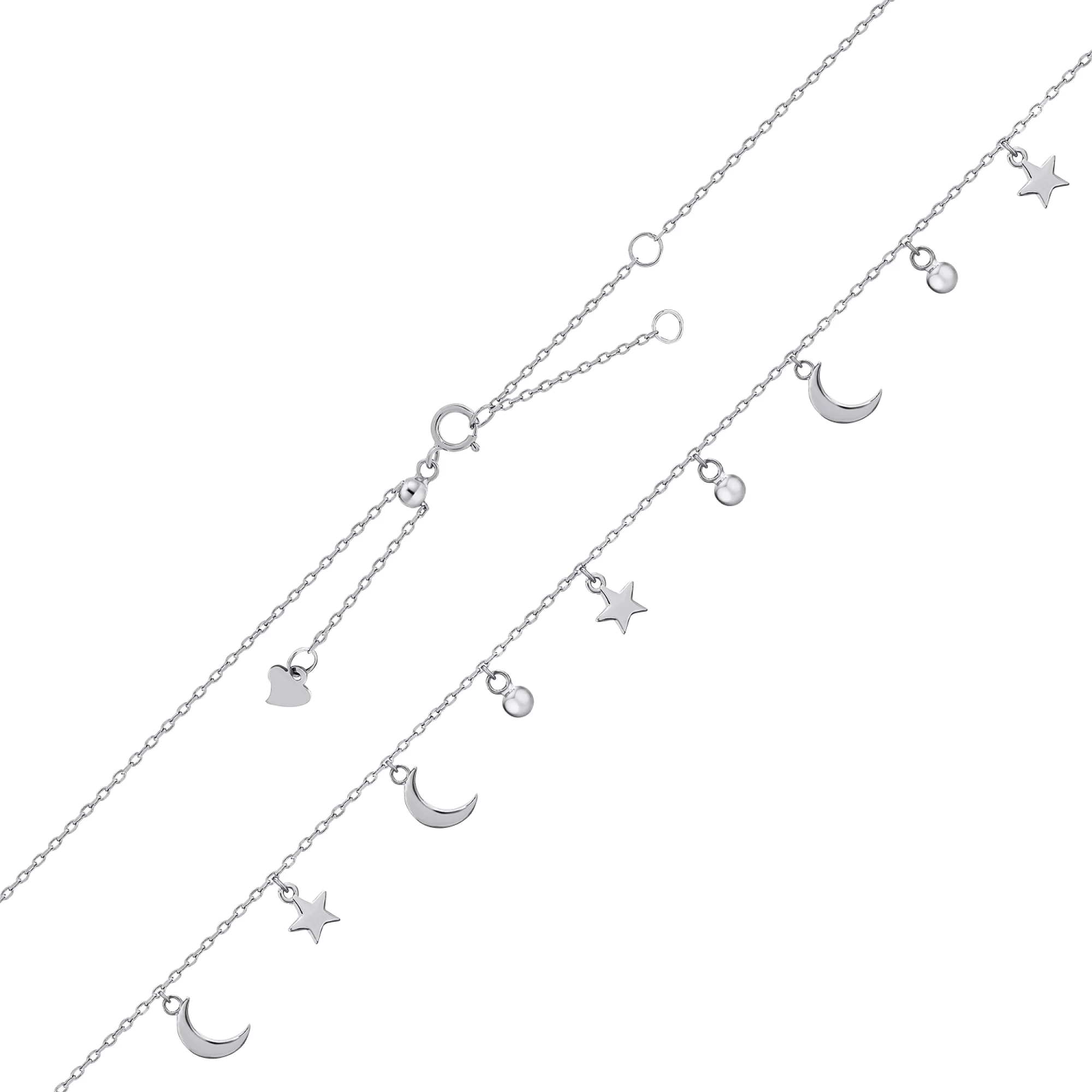 Браслет из серебра "Лунная Дорожка" якорное плетение - 1436413 – изображение 2
