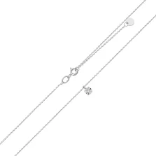 Ланцюжок з білого золота з підвісом та діамантом плетіння якір - 2115526