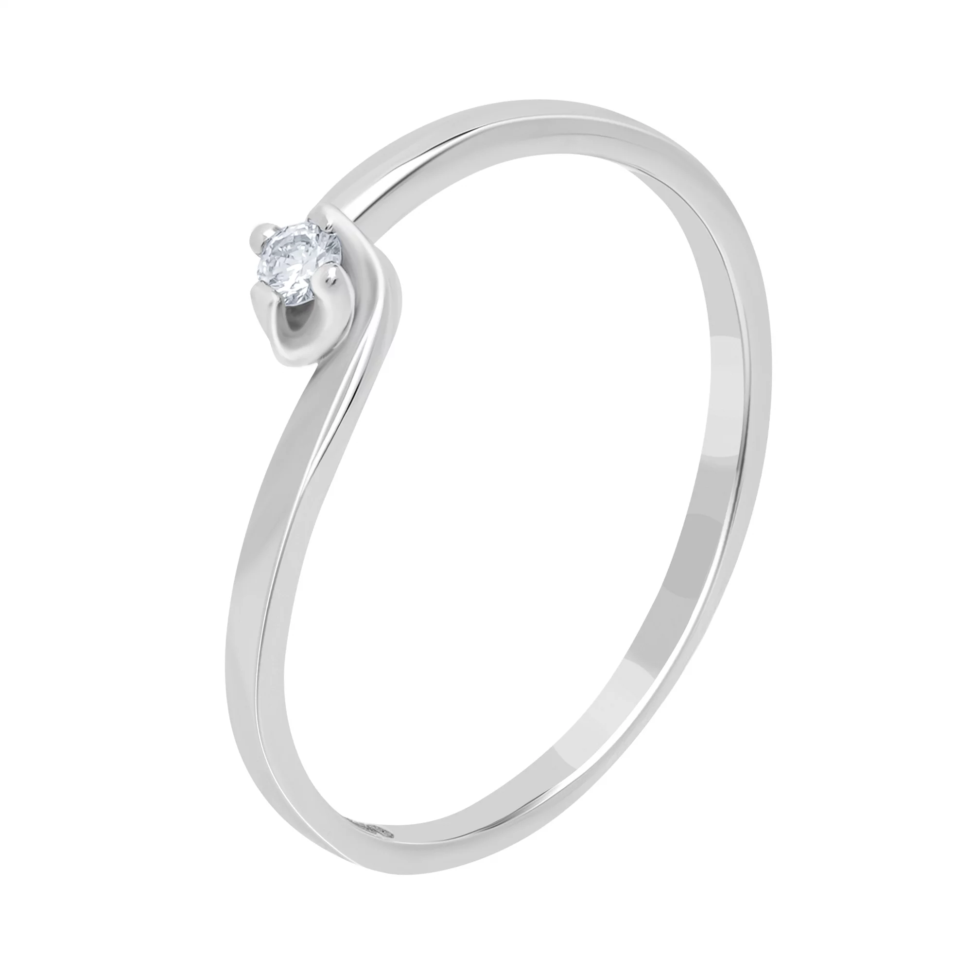Помолвочное кольцо в белом золоте с бриллиантом - 1750483 – изображение 1