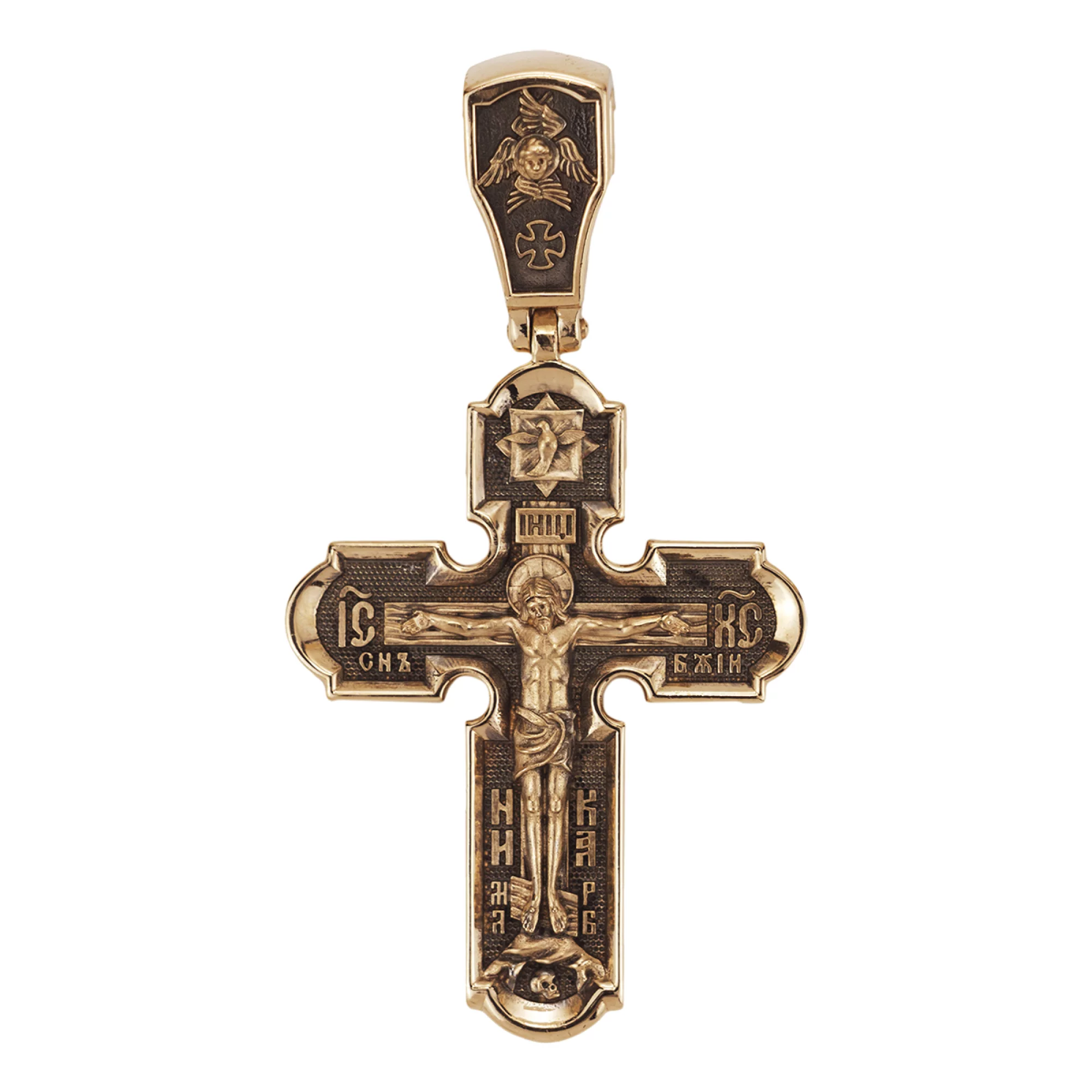Крестик из красного золота с чернением - 1270788 – изображение 1