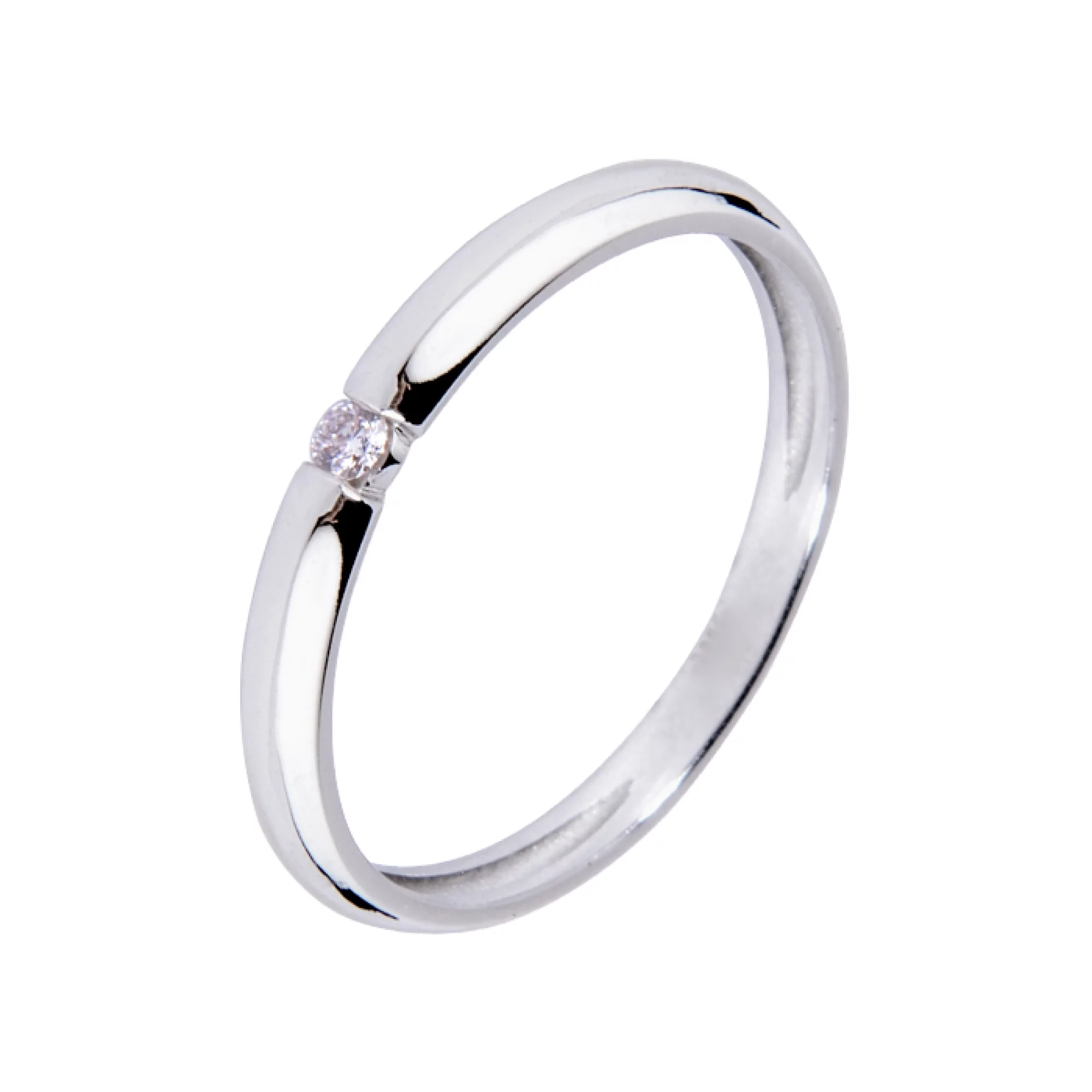Золотое кольцо с бриллиантом - 512391 – изображение 1
