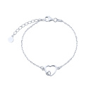 Серебряный браслет "Сердца" плетение якорь - 2149510