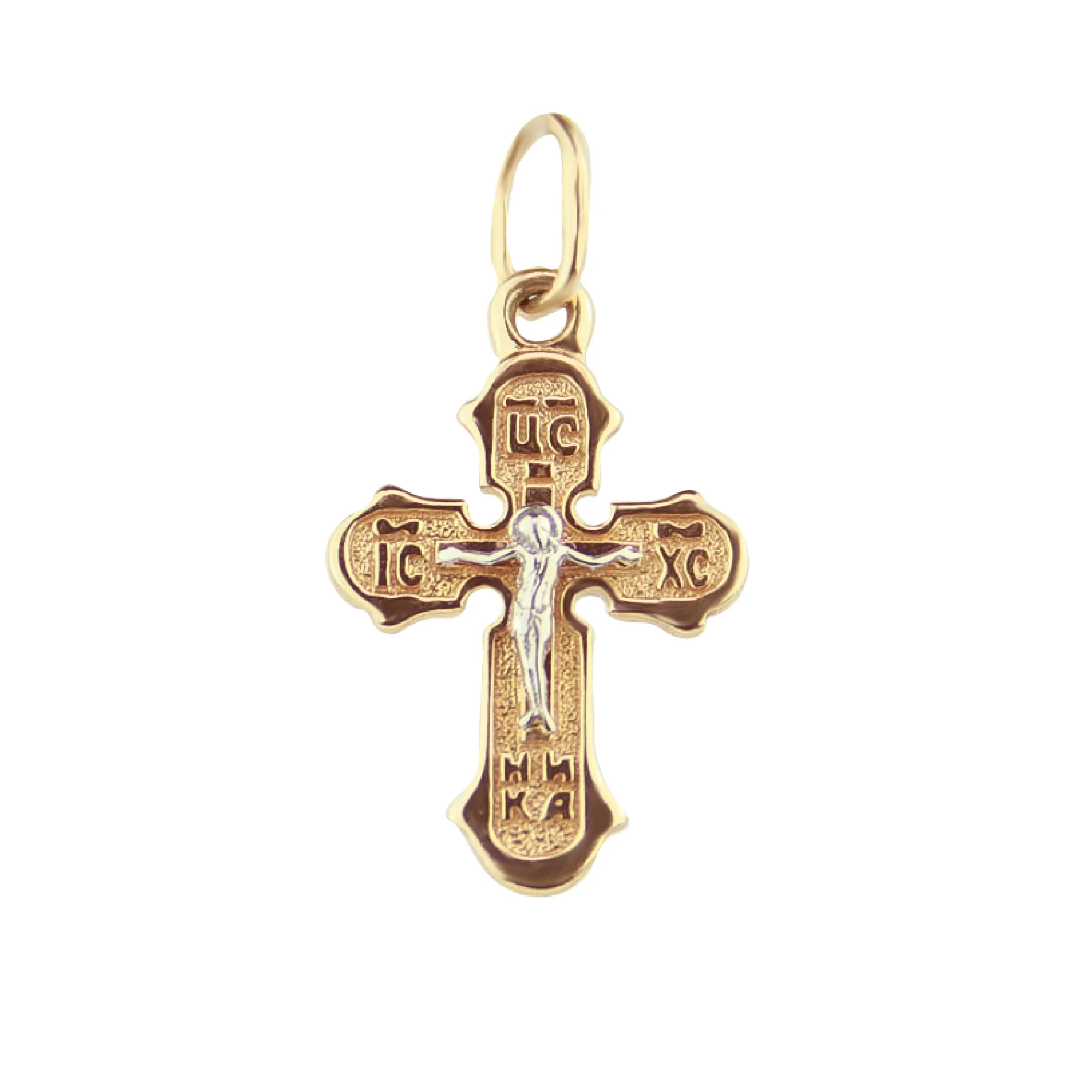 Крестик из комбинированного золота - 474559 - 1