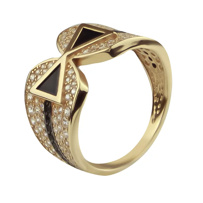 Золотое кольцо с агатом и фианитами. Артикул 369595: цена, отзывы, фото – купить в интернет-магазине AURUM