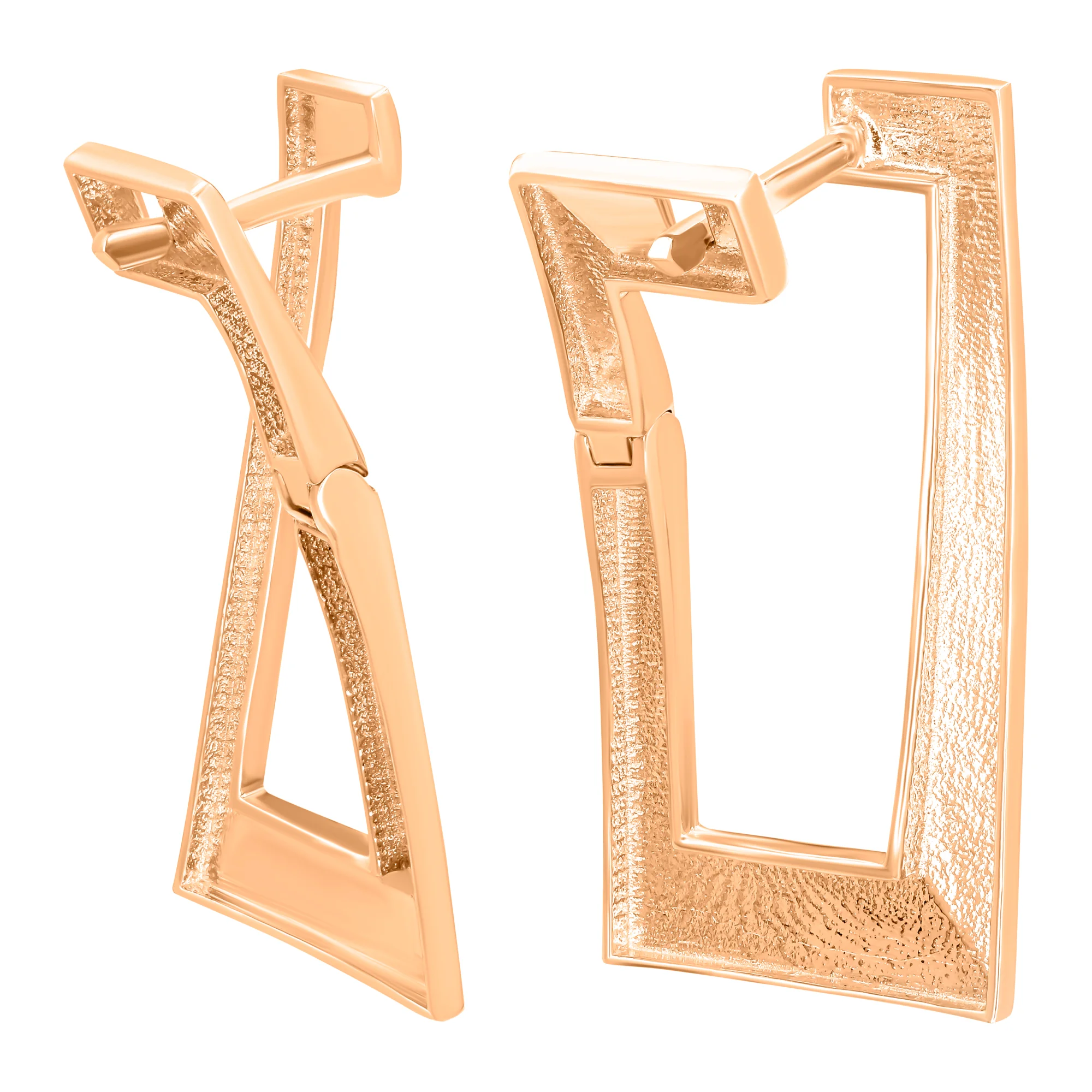 Сережки из красного золота в стиле геометрия - 896942 - 2